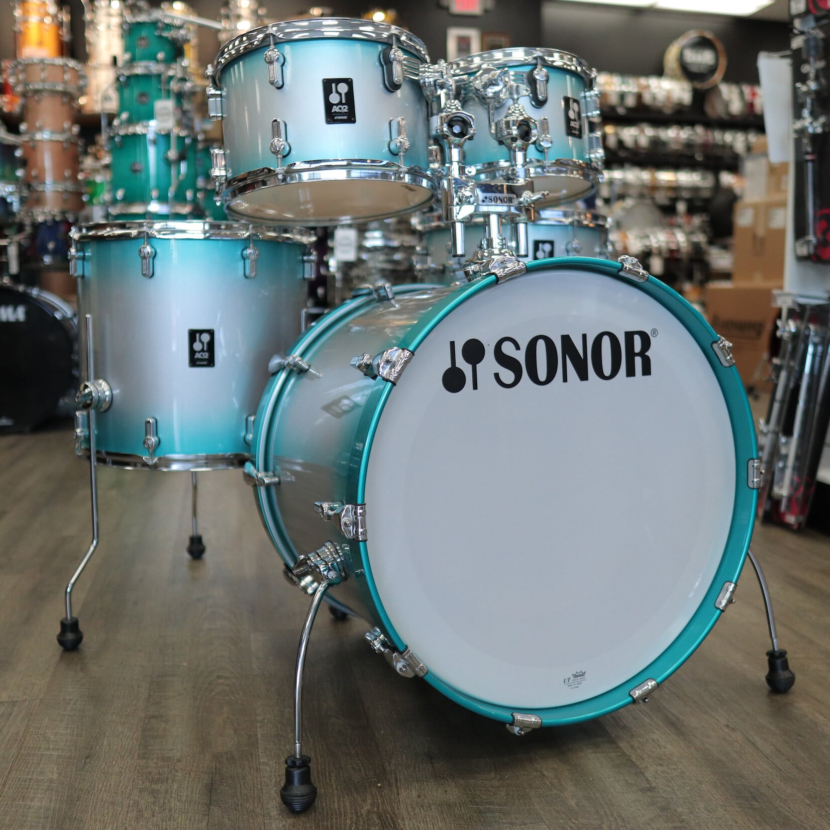 Sonor Pre-Owned Sonor AQ2 5-Piece Shell Pack 10/12/16/22/14sn (Aqua Silver Burst)