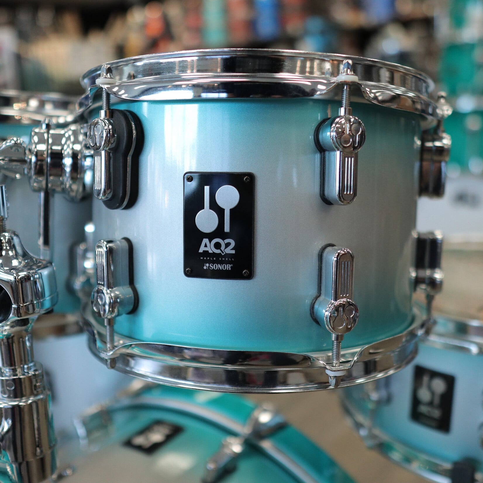 Sonor Pre-Owned Sonor AQ2 5-Piece Shell Pack 10/12/16/22/14sn (Aqua Silver Burst)