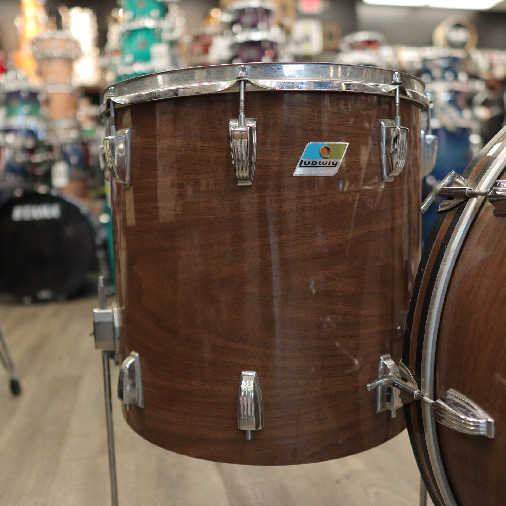 Ludwig Used 70s Ludwig 4Pc Shell Pack 13/14/16/24 (Walnut Cortex)