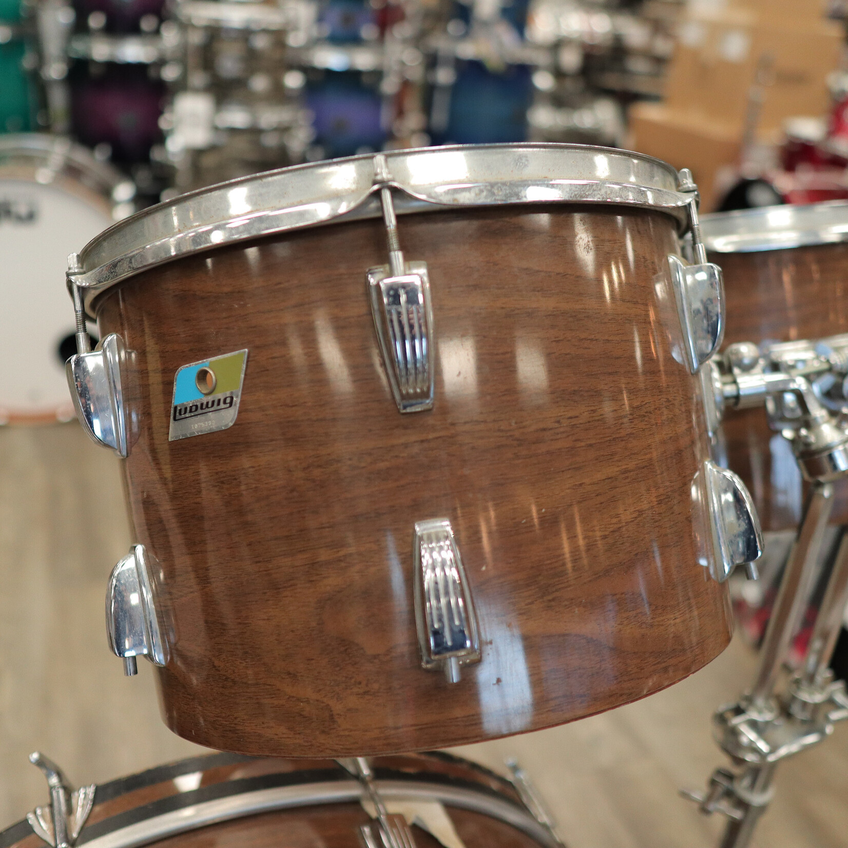Ludwig Used 70s Ludwig 4Pc Shell Pack 13/14/16/24 (Walnut Cortex)
