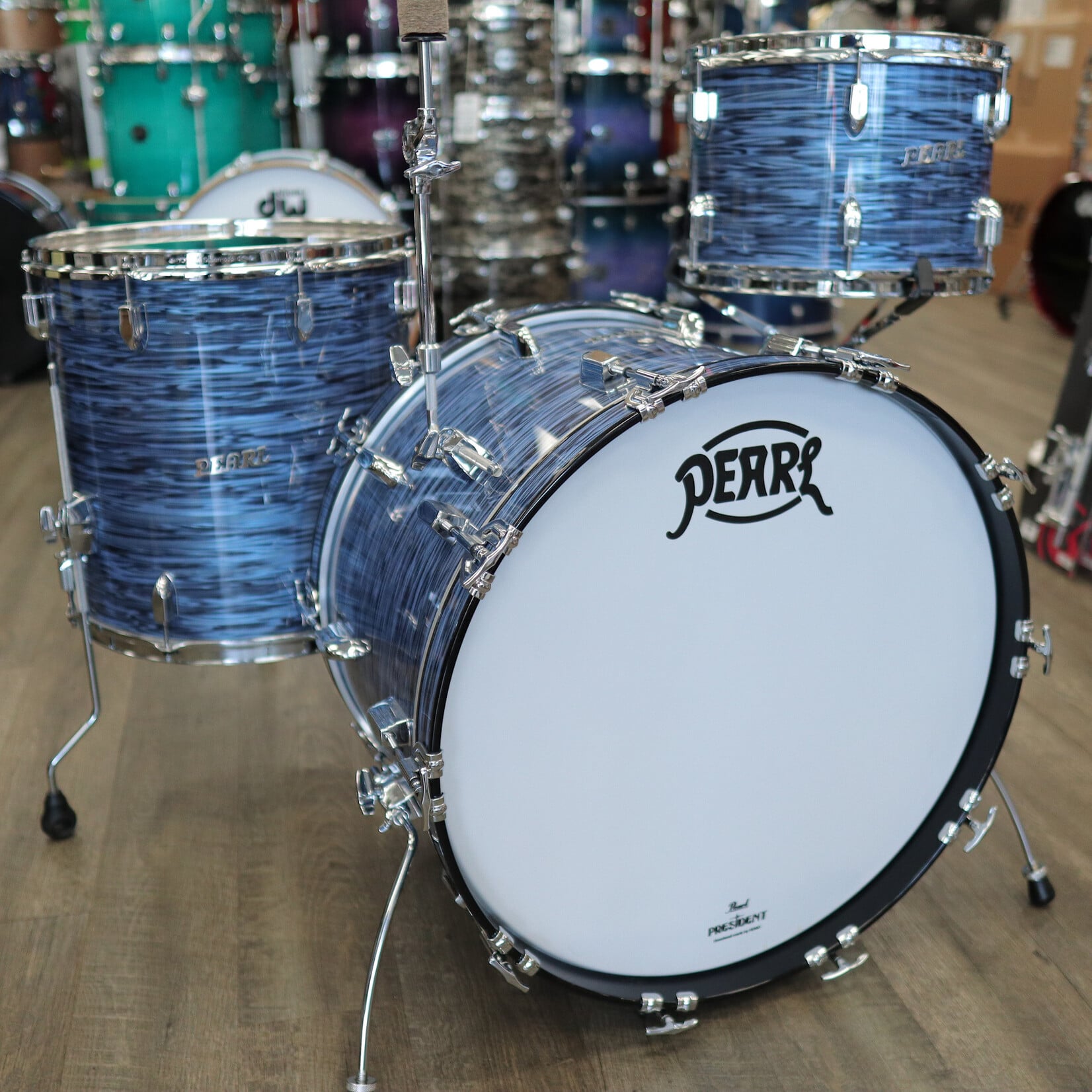 Pearl Pre-Owned Pearl President Series 3-PC Shell Pack 13/16/22 (Ocean Ripple)