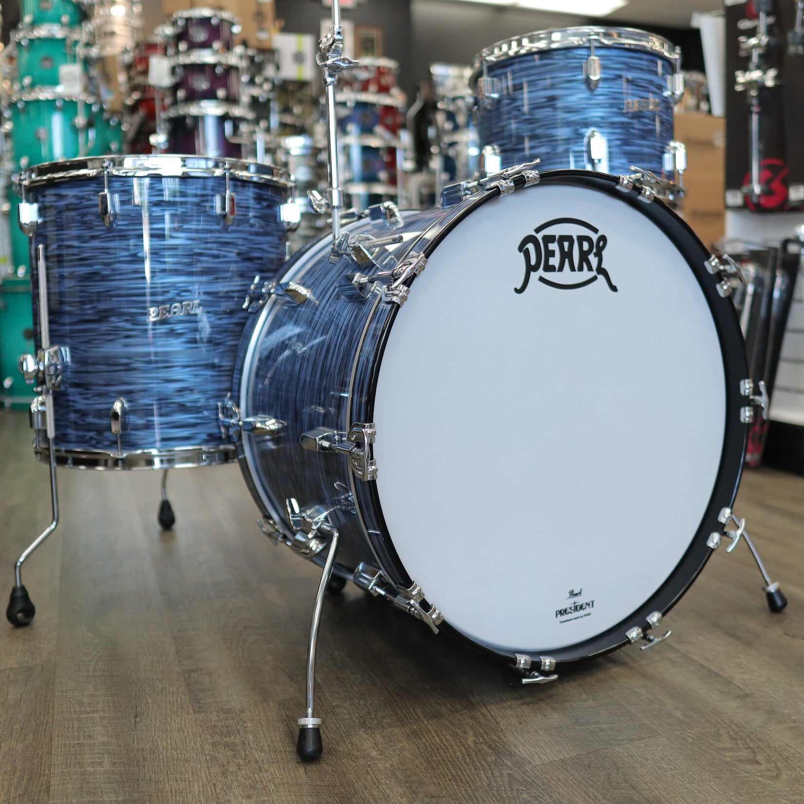Pearl Pre-Owned Pearl President Series 3-PC Shell Pack 13/16/22 (Ocean Ripple)