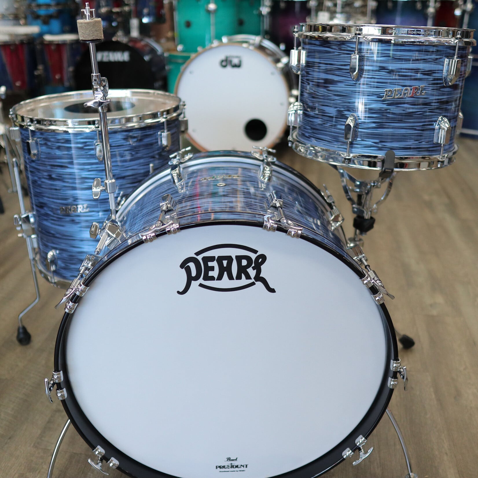 Pearl Pre-Owned Pearl President Series 3-PC Shell Pack 13/16/22 (Ocean Ripple)
