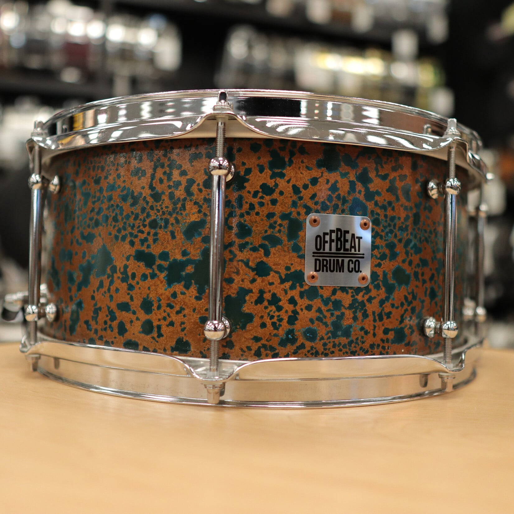 Offbeat Drum Co. Pre-Owned Offbeat Drum Co. 6.5x14" Copper Snare Drum w/ Maple Edges