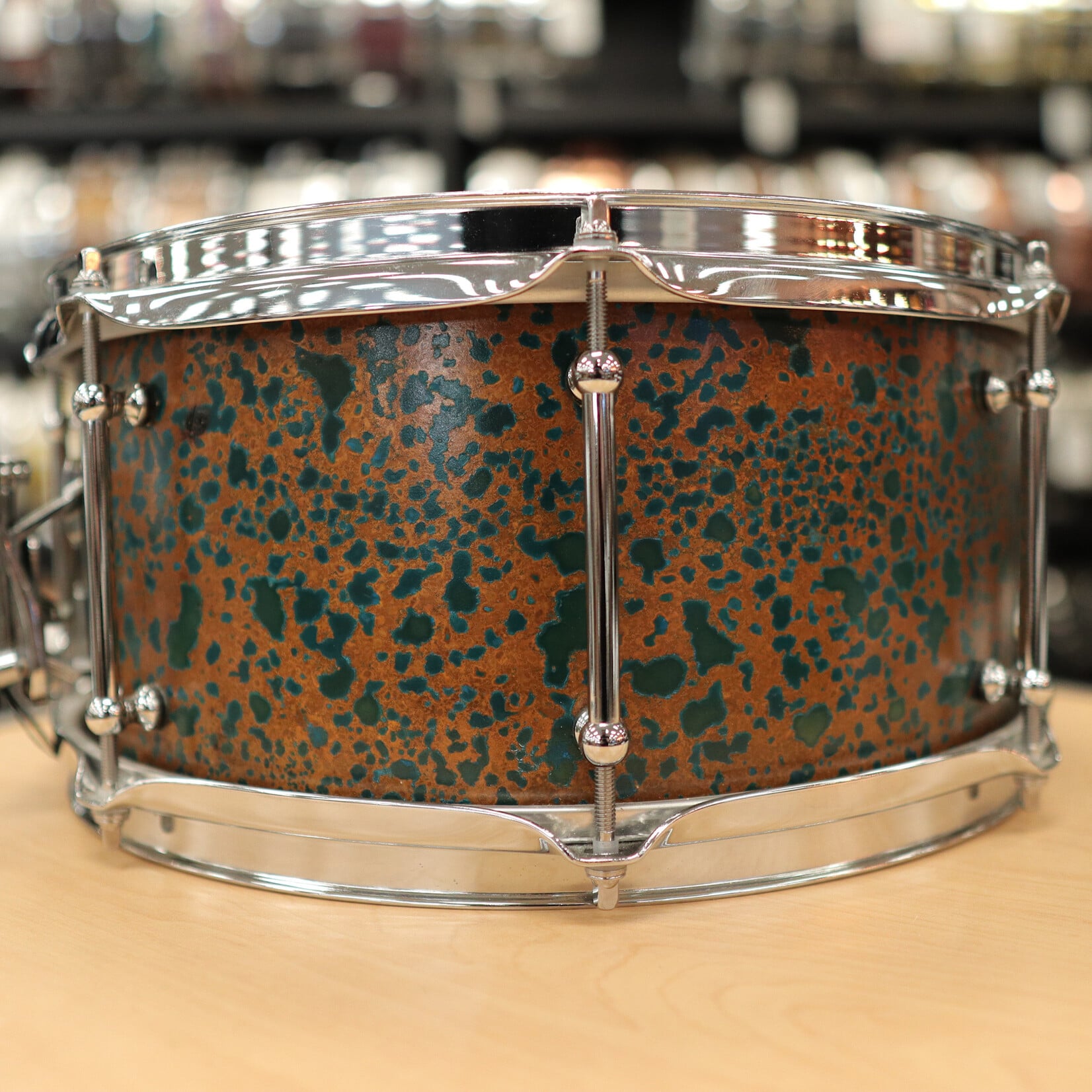 Offbeat Drum Co. Pre-Owned Offbeat Drum Co. 6.5x14" Copper Snare Drum w/ Maple Edges