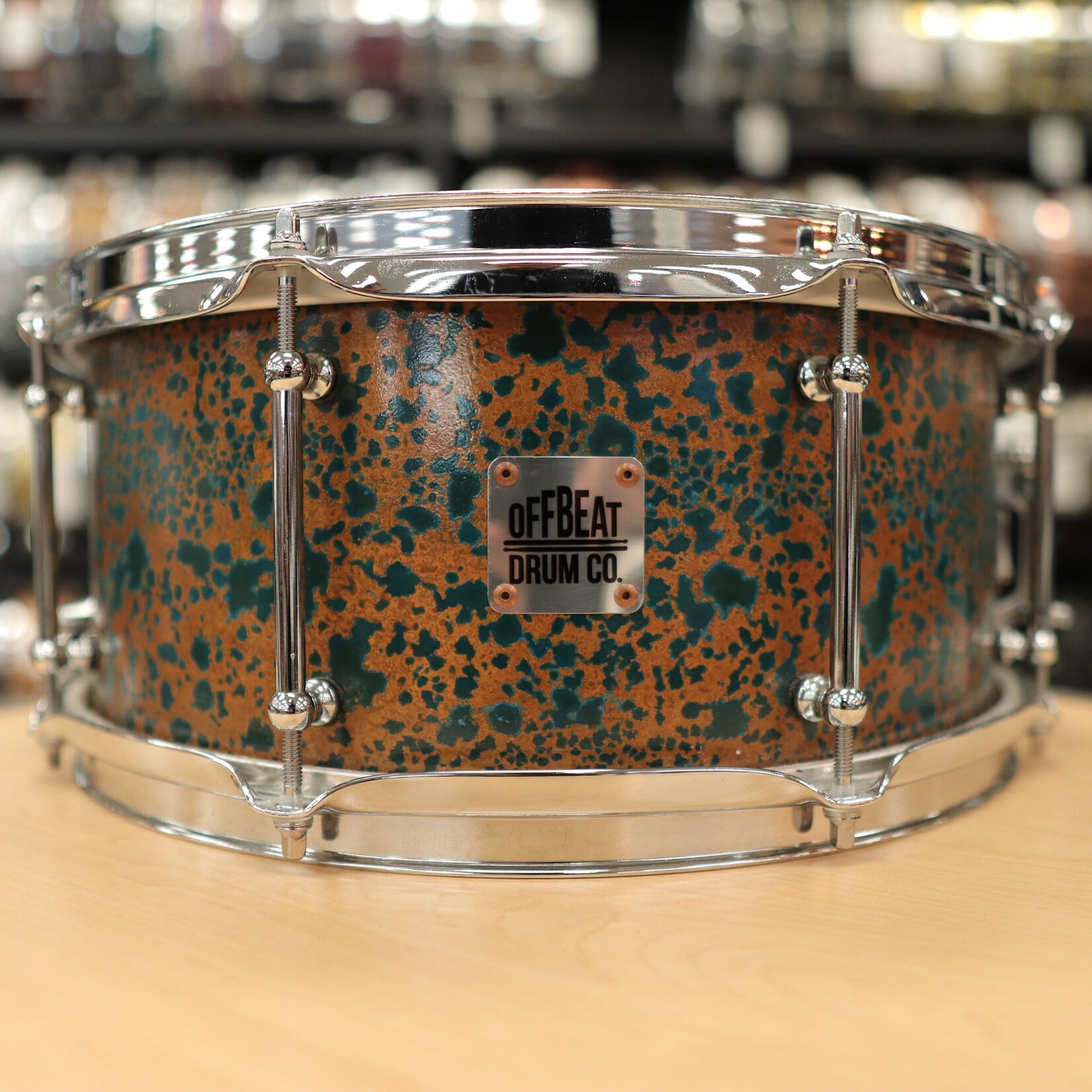 Offbeat Drum Co. Pre-Owned Offbeat Drum Co. 6.5x14" Copper Snare Drum w/ Maple Edges