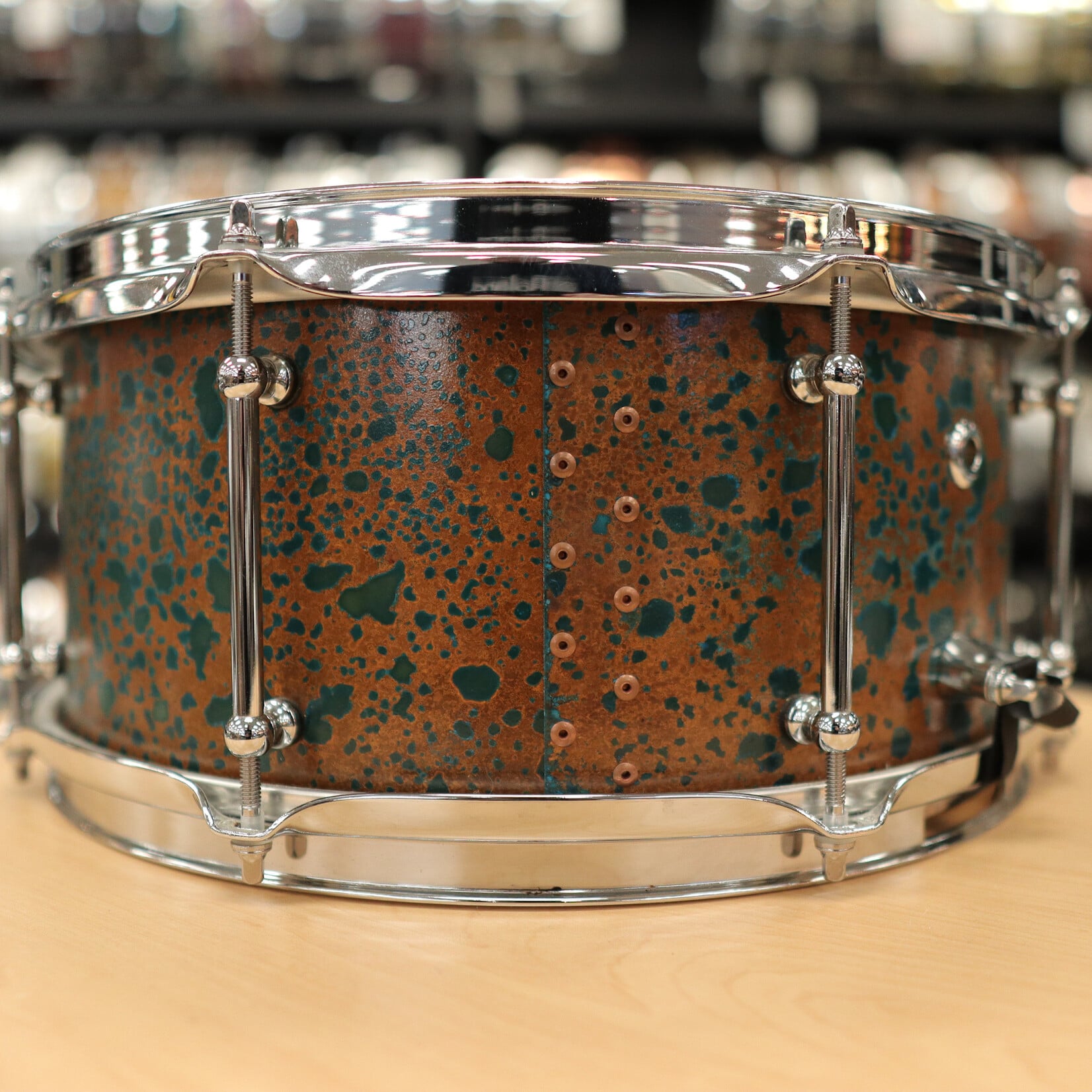 Offbeat Drum Co. Pre-Owned Offbeat Drum Co. 6.5x14" Copper Snare Drum w/ Maple Edges