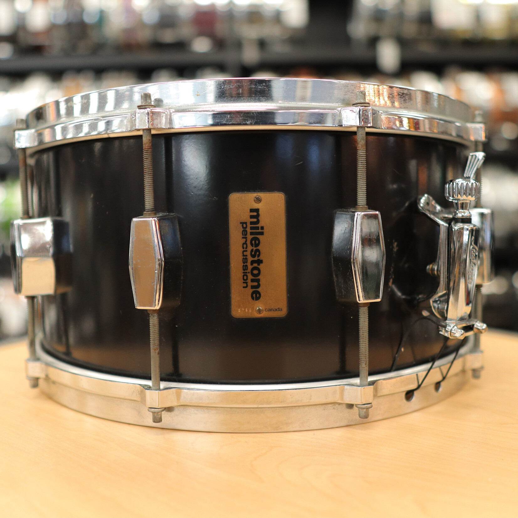 Milestone Percussion Vintage Milestone Percussion 7x14" Fiberglass Composite Snare Drum (Black)