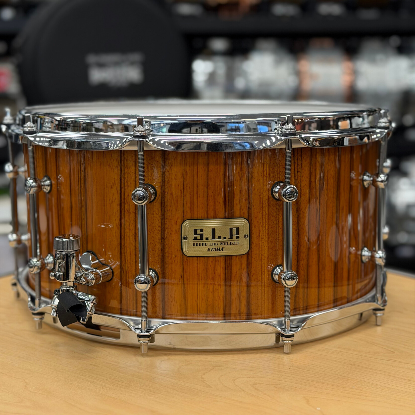 Tama Like-New Tama 7x14" S.L.P. G-Maple Snare Drum (Gloss Natural Zebrawood) LGM147Z-GNZ