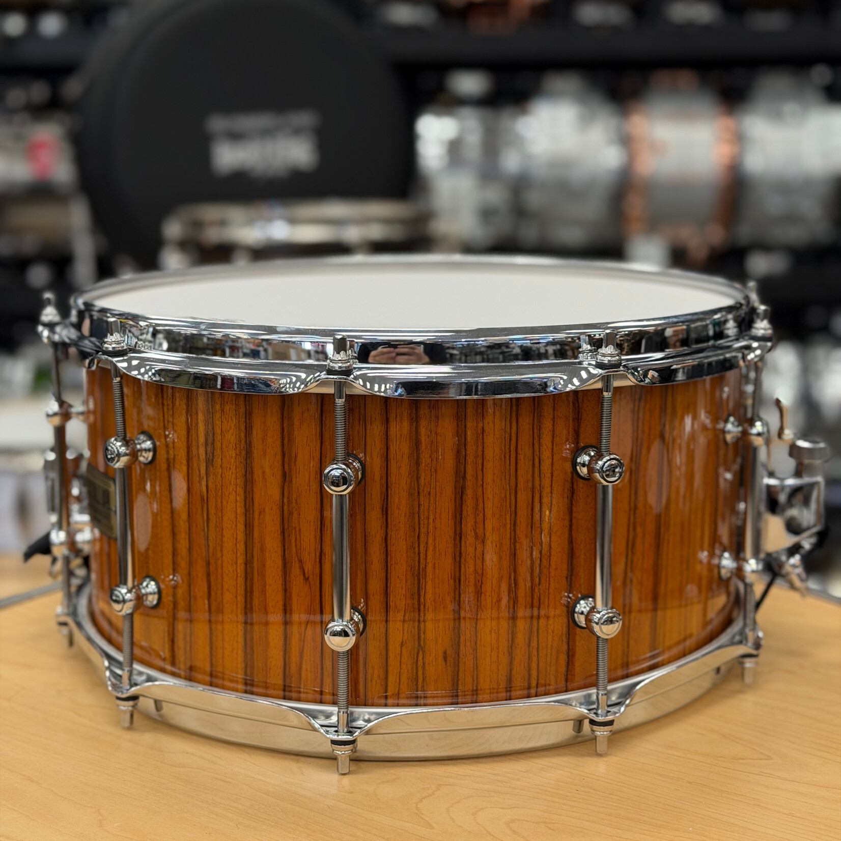 Tama Like-New Tama 7x14" S.L.P. G-Maple Snare Drum (Gloss Natural Zebrawood) LGM147Z-GNZ