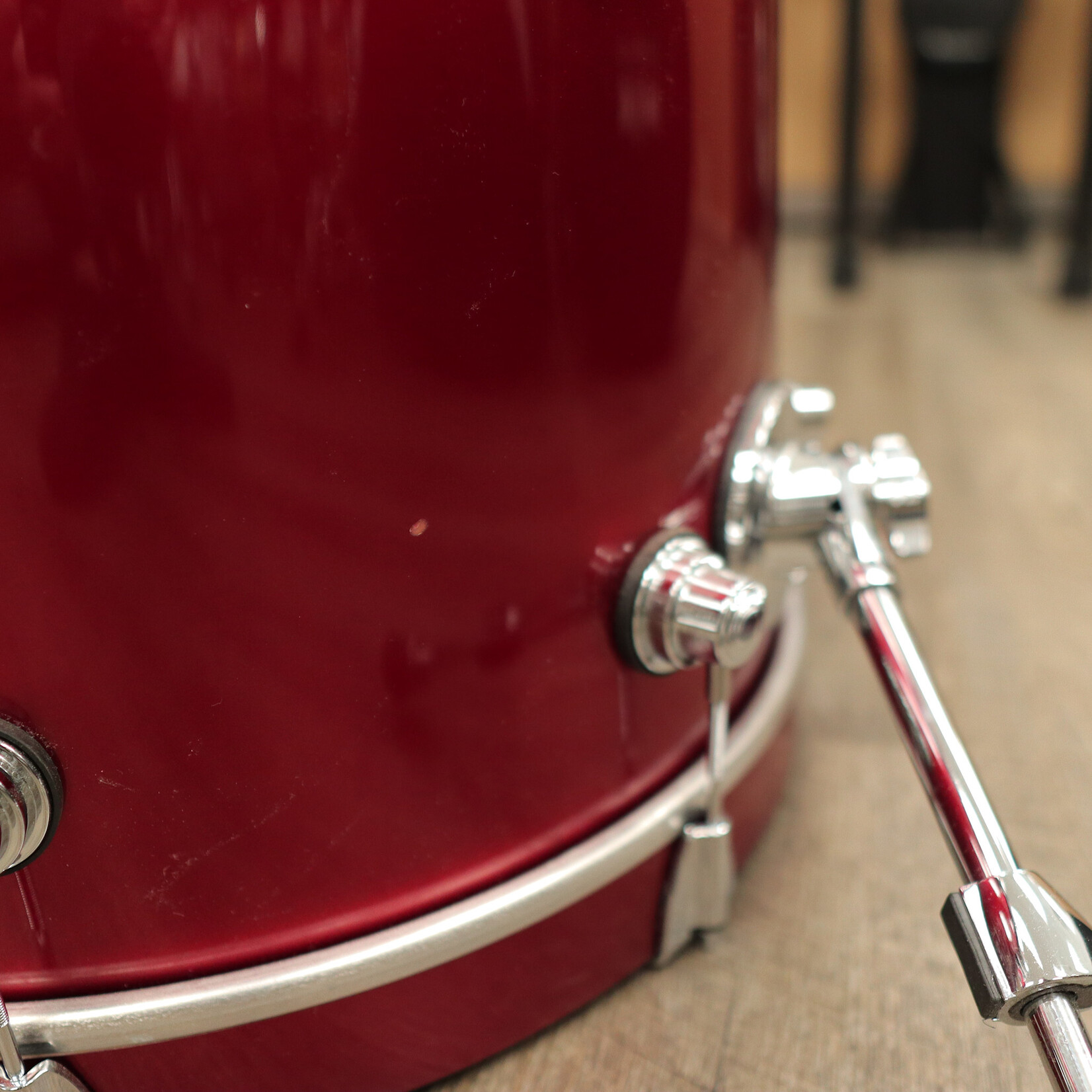 DW Demo DWe 4-PC Kit Bundle 20/12/14/14sn w/ 3 Cymbal Pack and Hardware Pack (Black Cherry Metallic Lacquer)