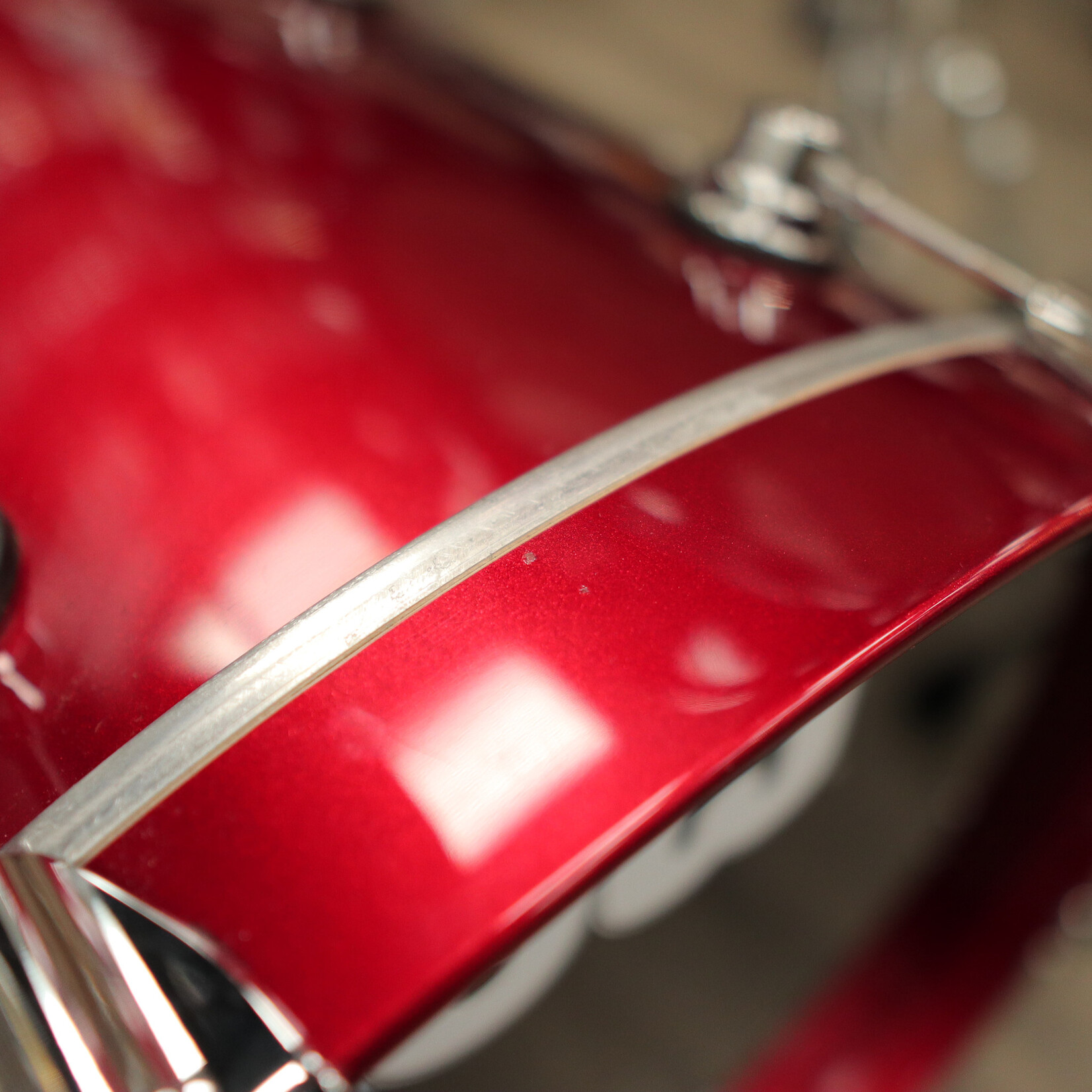 DW Demo DWe 4-PC Kit Bundle 20/12/14/14sn w/ 3 Cymbal Pack and Hardware Pack (Black Cherry Metallic Lacquer)