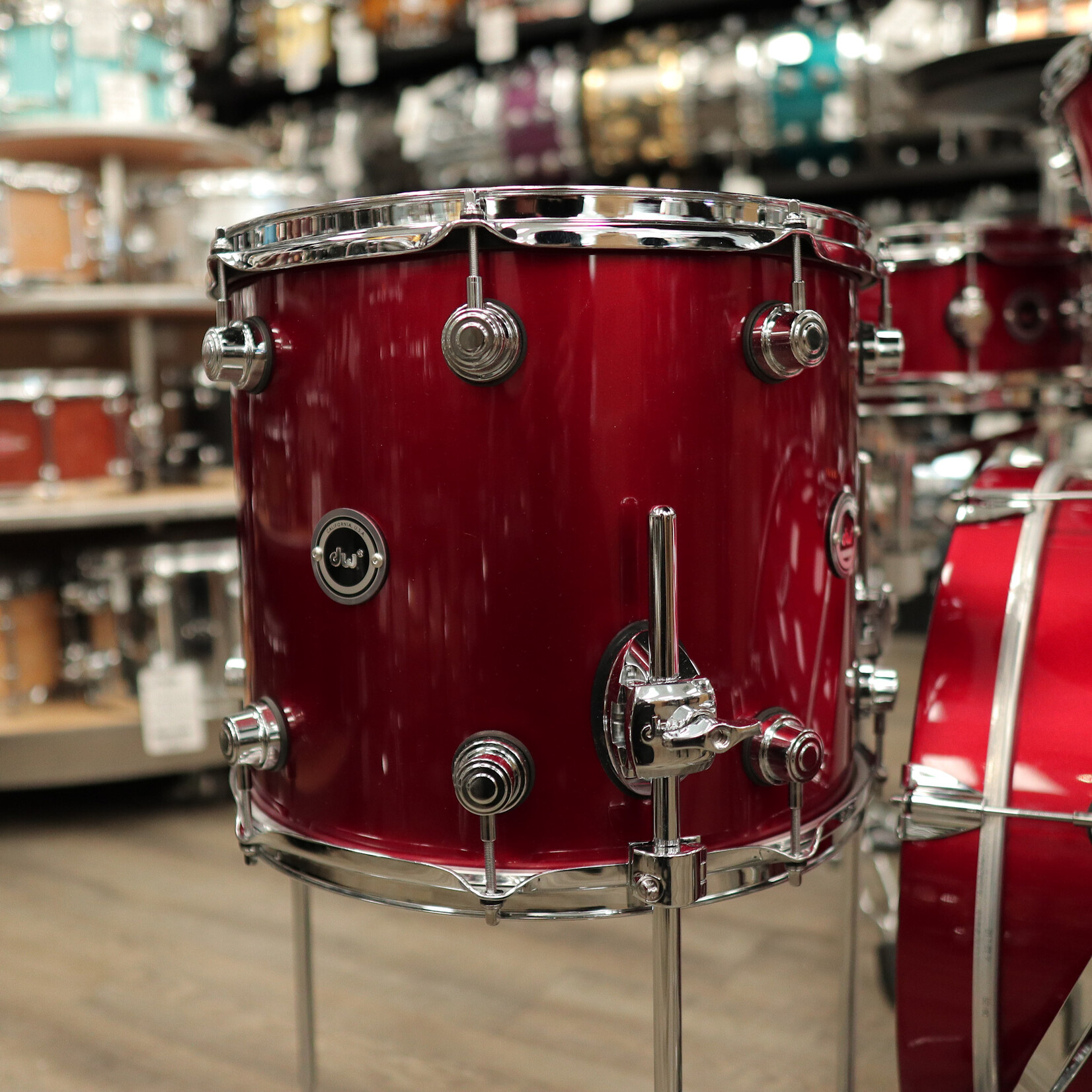 DW Demo DWe 4-PC Kit Bundle 20/12/14/14sn w/ 3 Cymbal Pack and Hardware Pack (Black Cherry Metallic Lacquer)