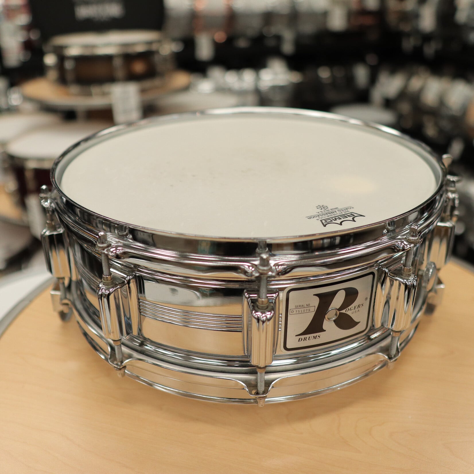 Rogers Pre-Owned Rogers 5x14" "Big R" Dynasonic Chrome over Brass Snare Drum