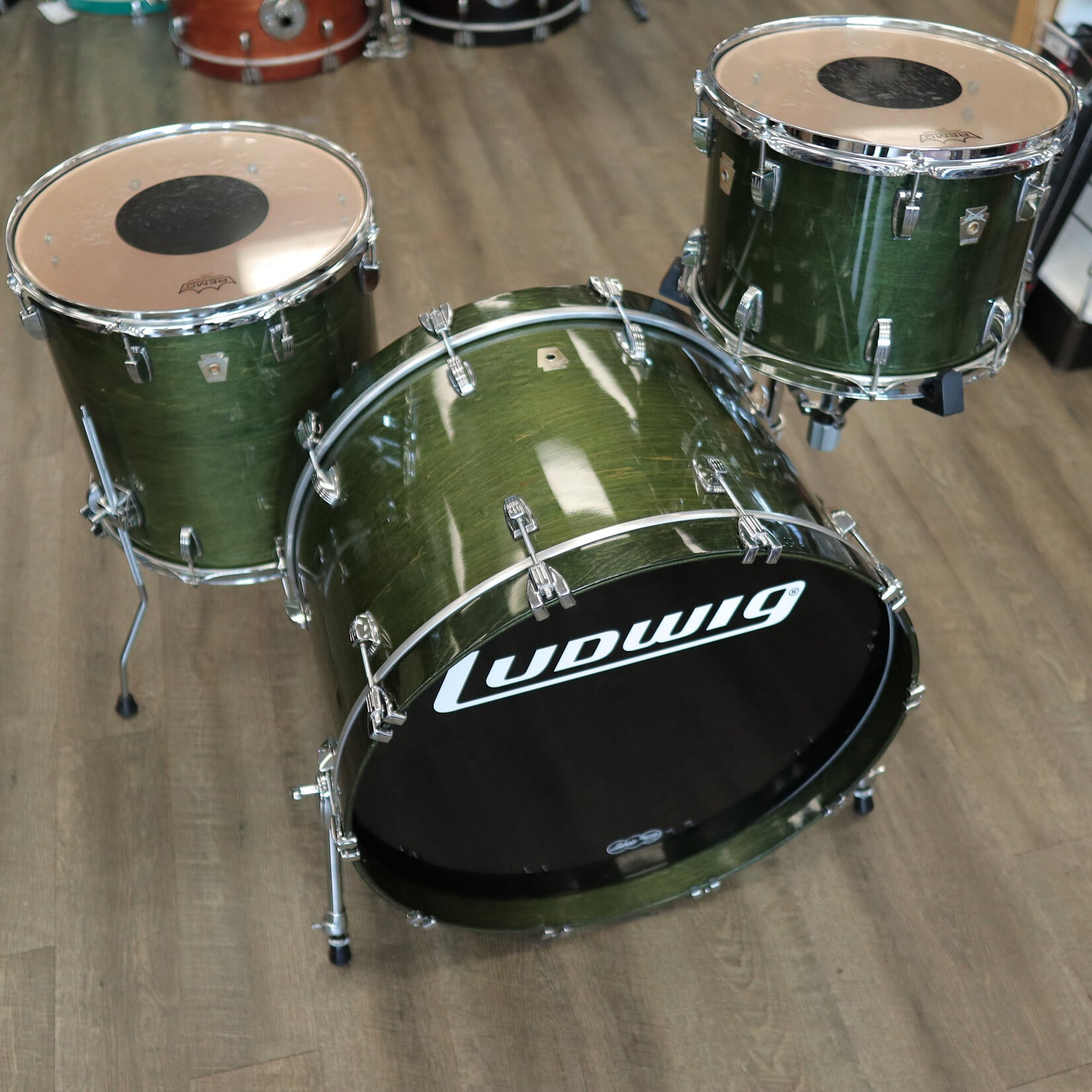 Ludwig Pre-Owned Ludwig Classic Maple 3-PC Shell Pack 14/16/24 (Green Lacquer)