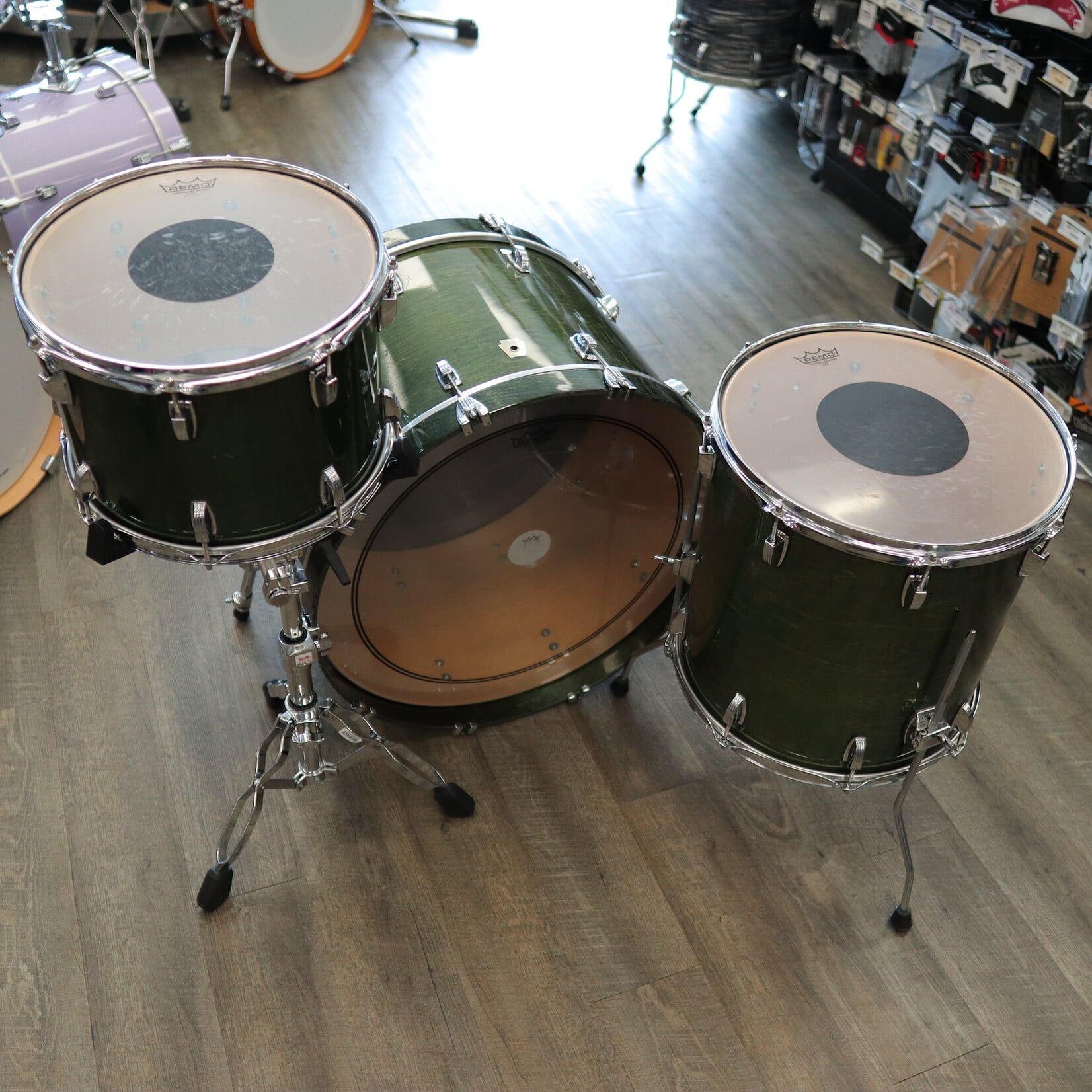 Ludwig Pre-Owned Ludwig Classic Maple 3-PC Shell Pack 14/16/24 (Green Lacquer)