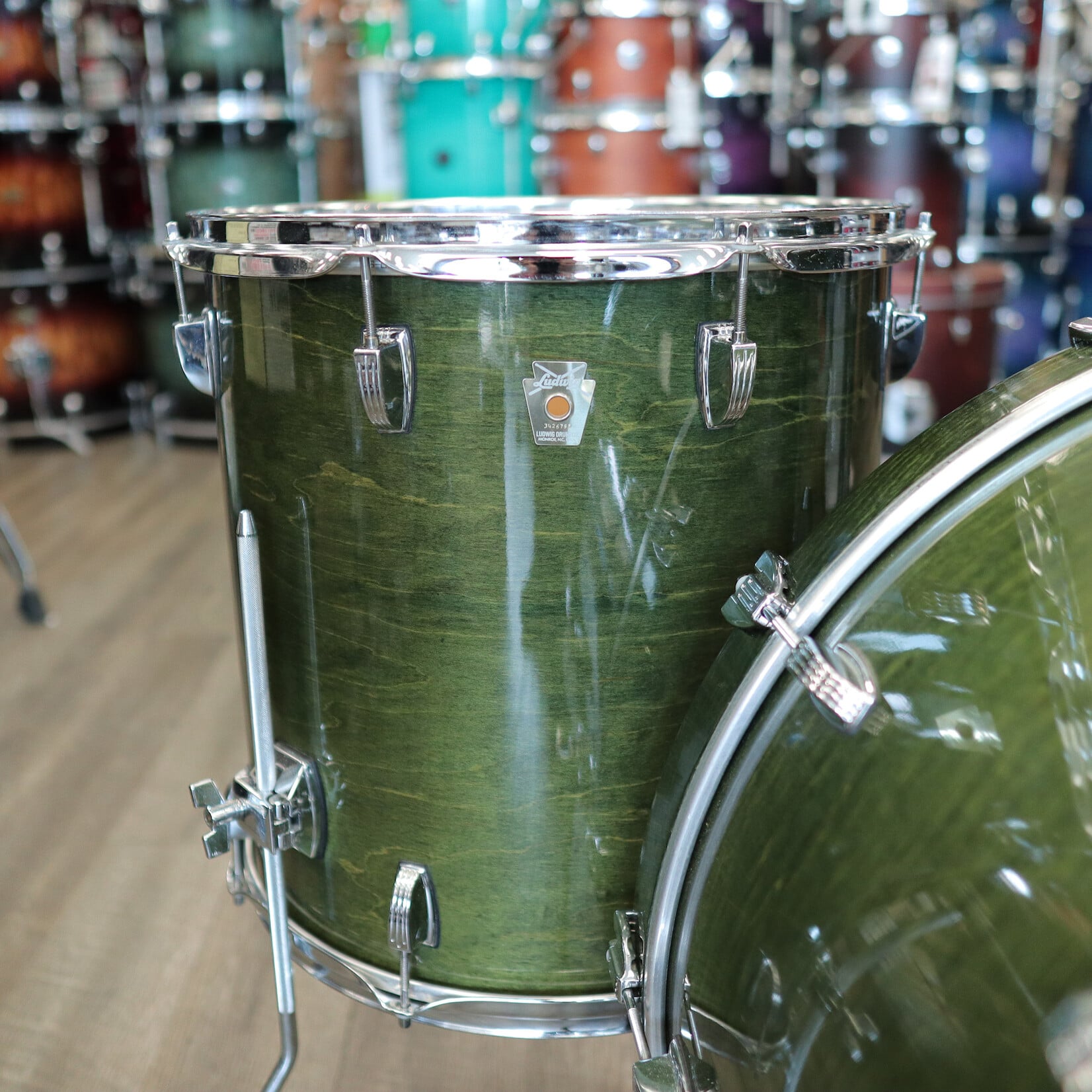 Ludwig Pre-Owned Ludwig Classic Maple 3-PC Shell Pack 14/16/24 (Green Lacquer)