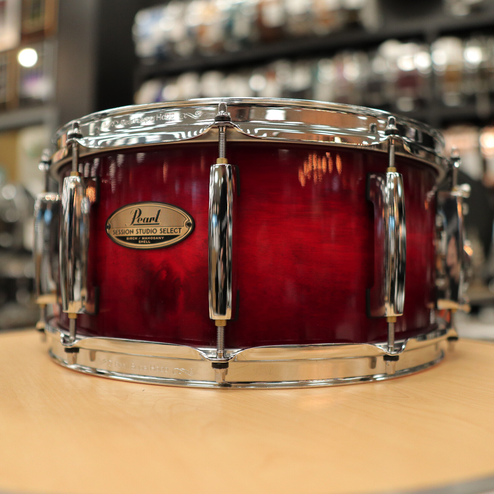 Pearl Pre-Owned Pearl 6.5x14" Session Studio Select Snare Drum (Antique Crimson Burst)