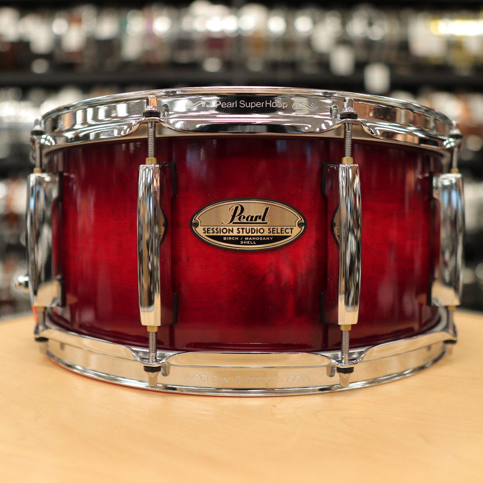 Pearl Pre-Owned Pearl 6.5x14" Session Studio Select Snare Drum (Antique Crimson Burst)