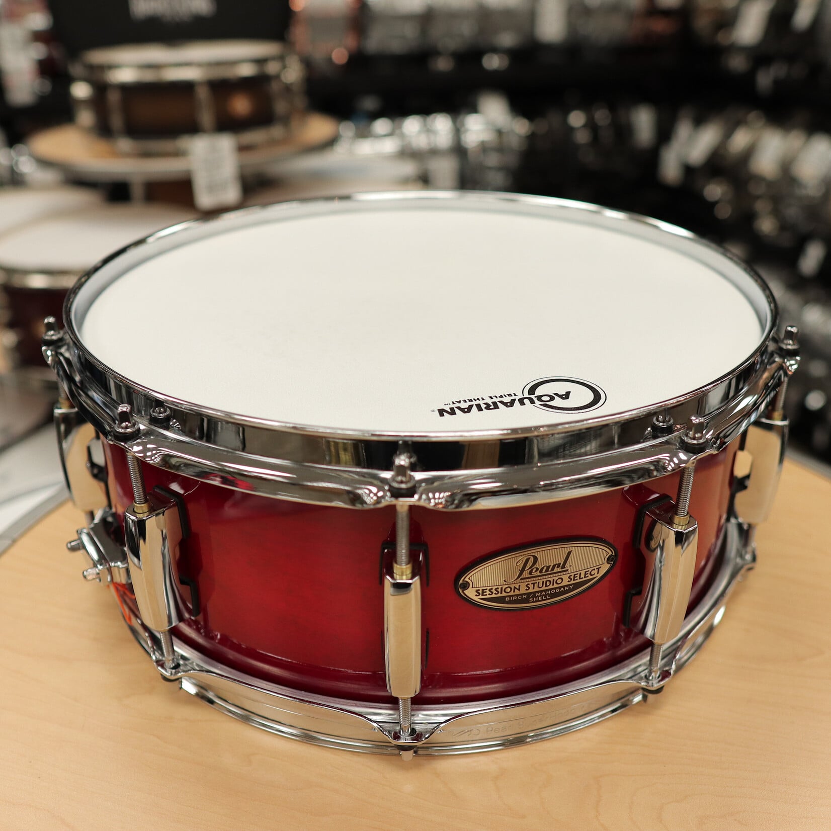 Pearl Pre-Owned Pearl 5.5x14" Session Studio Select Snare Drum (Antique Crimson Burst)