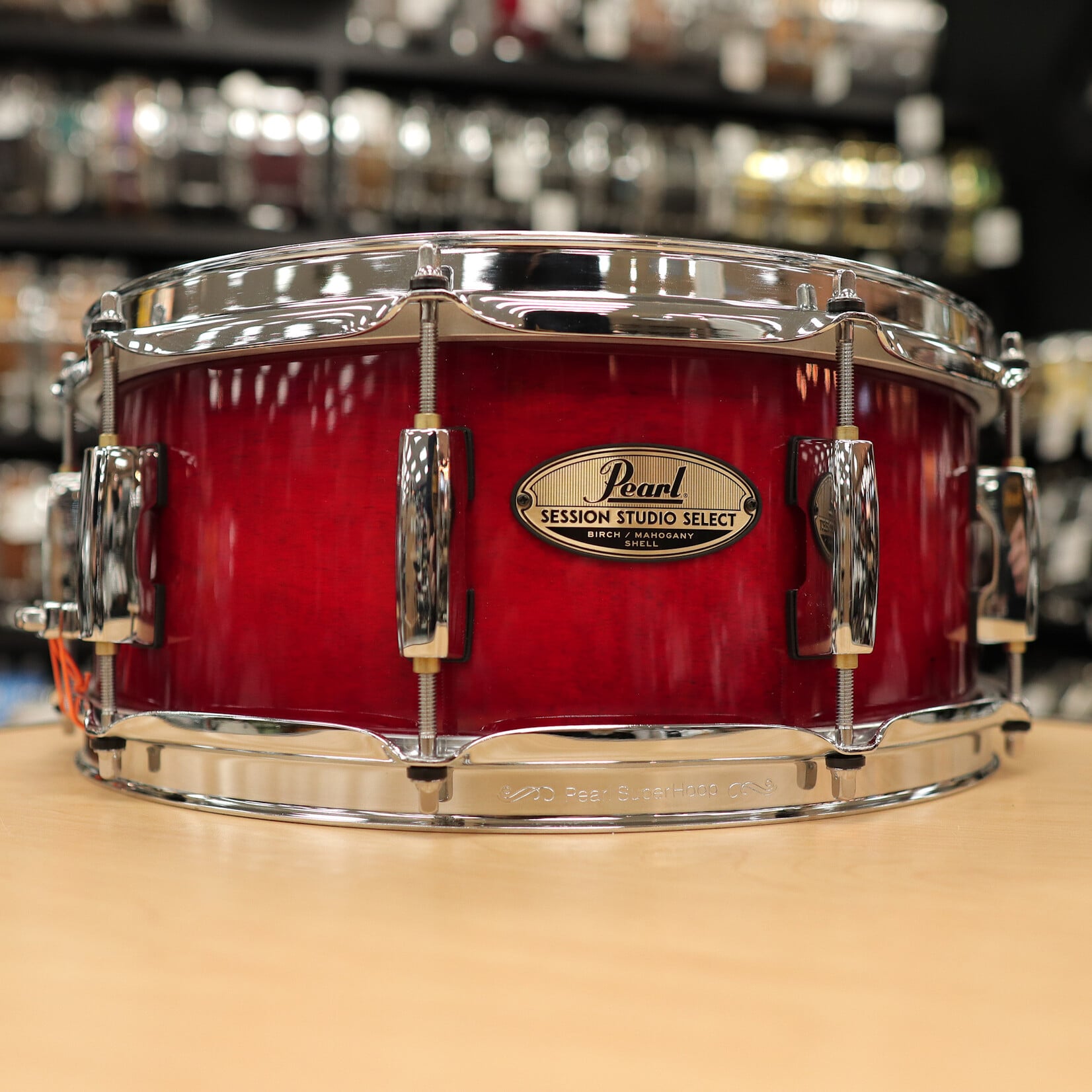 Pearl Pre-Owned Pearl 5.5x14" Session Studio Select Snare Drum (Antique Crimson Burst)