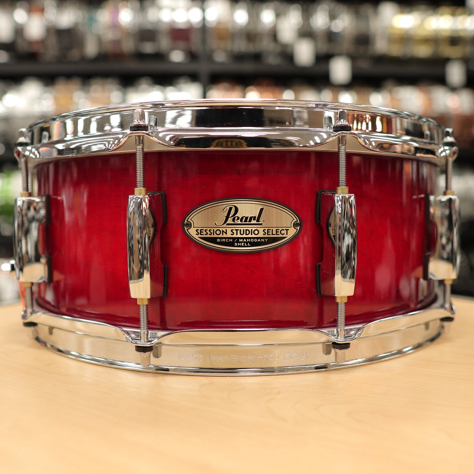 Pearl Pre-Owned Pearl 5.5x14" Session Studio Select Snare Drum (Antique Crimson Burst)