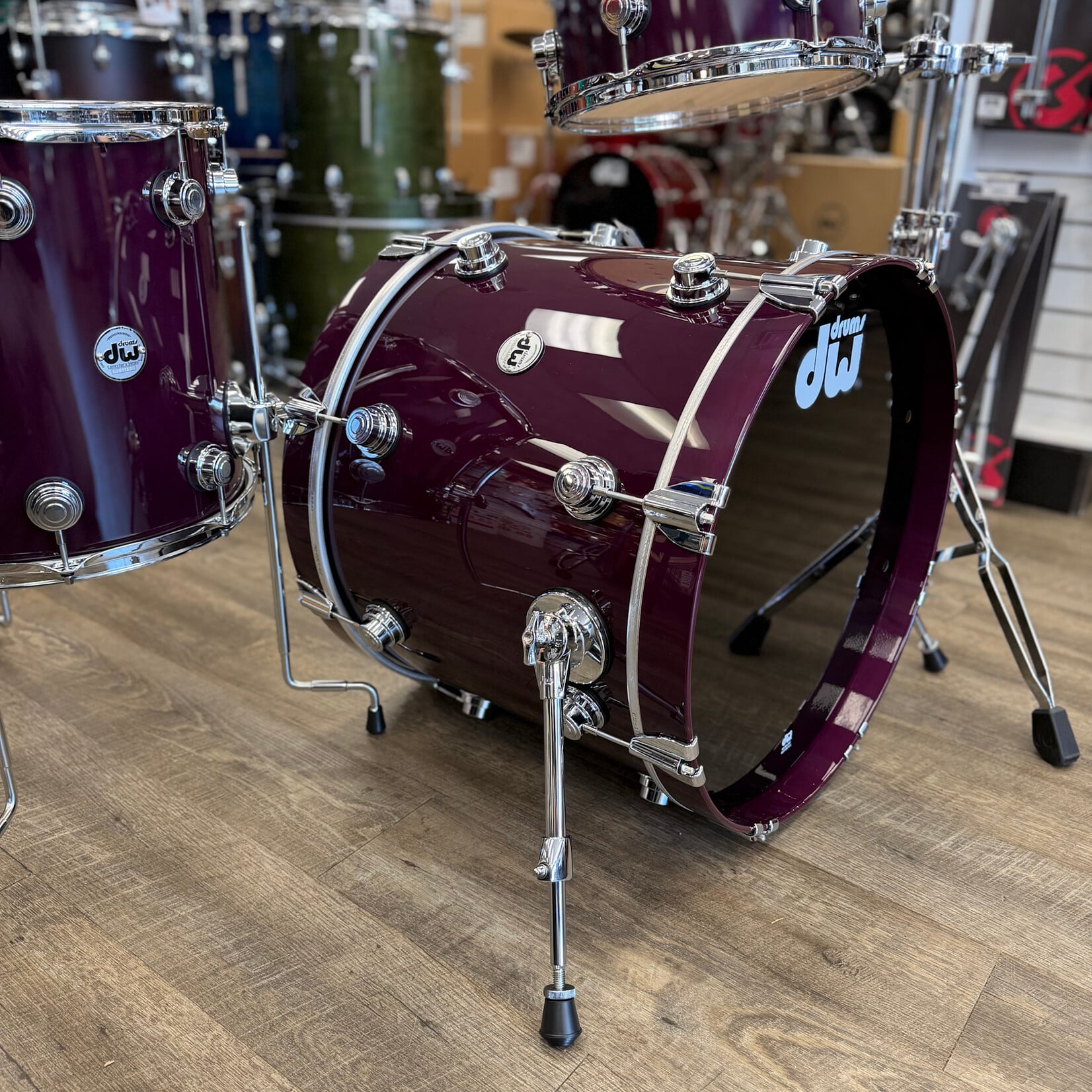 DW DW Collector's Series "333" Maple 3-Piece Shell Pack 20/12/14" (Transparent Candy Purple w/ Chrome Hardware)
