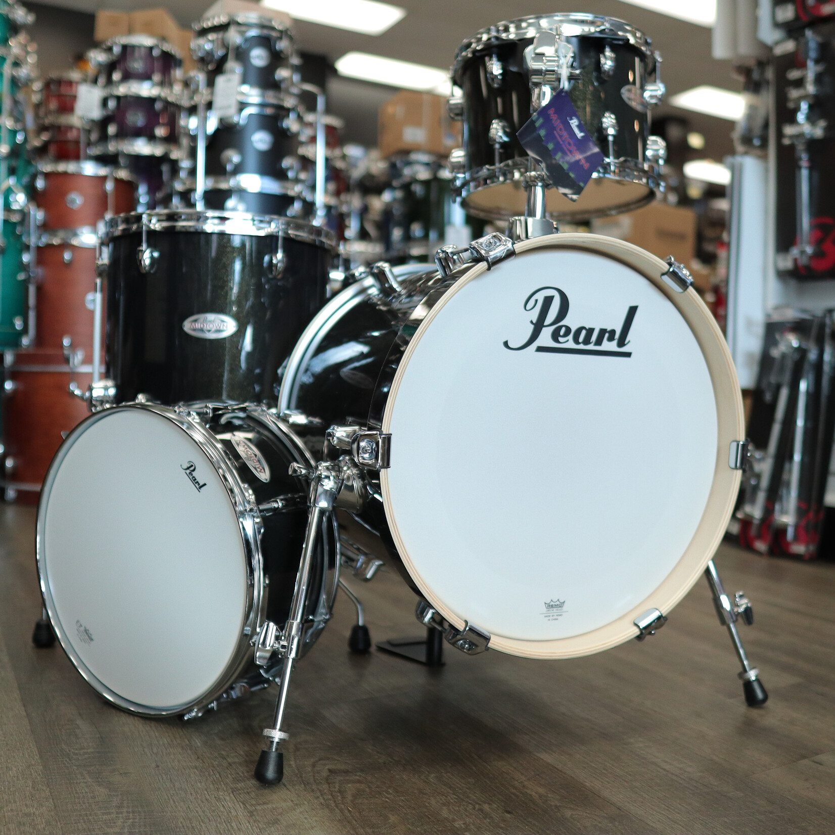 Pearl B-Stock Pearl Midtown Series 4-Piece Shell Pack 10/13/13/16 (Black Gold Sparkle)