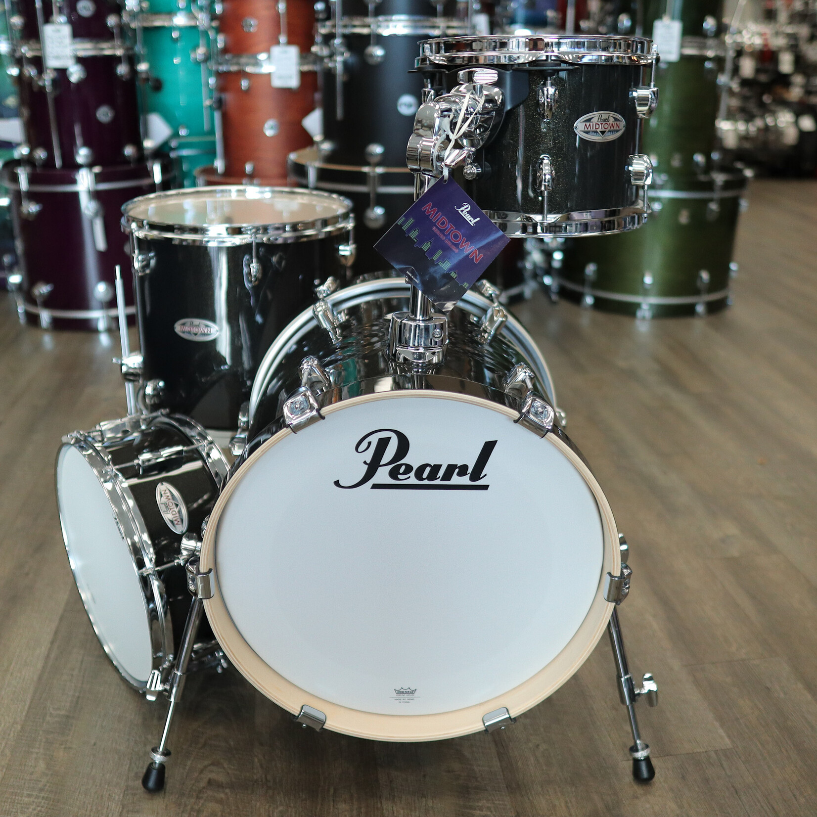 Pearl B-Stock Pearl Midtown Series 4-Piece Shell Pack 10/13/13/16 (Black Gold Sparkle)