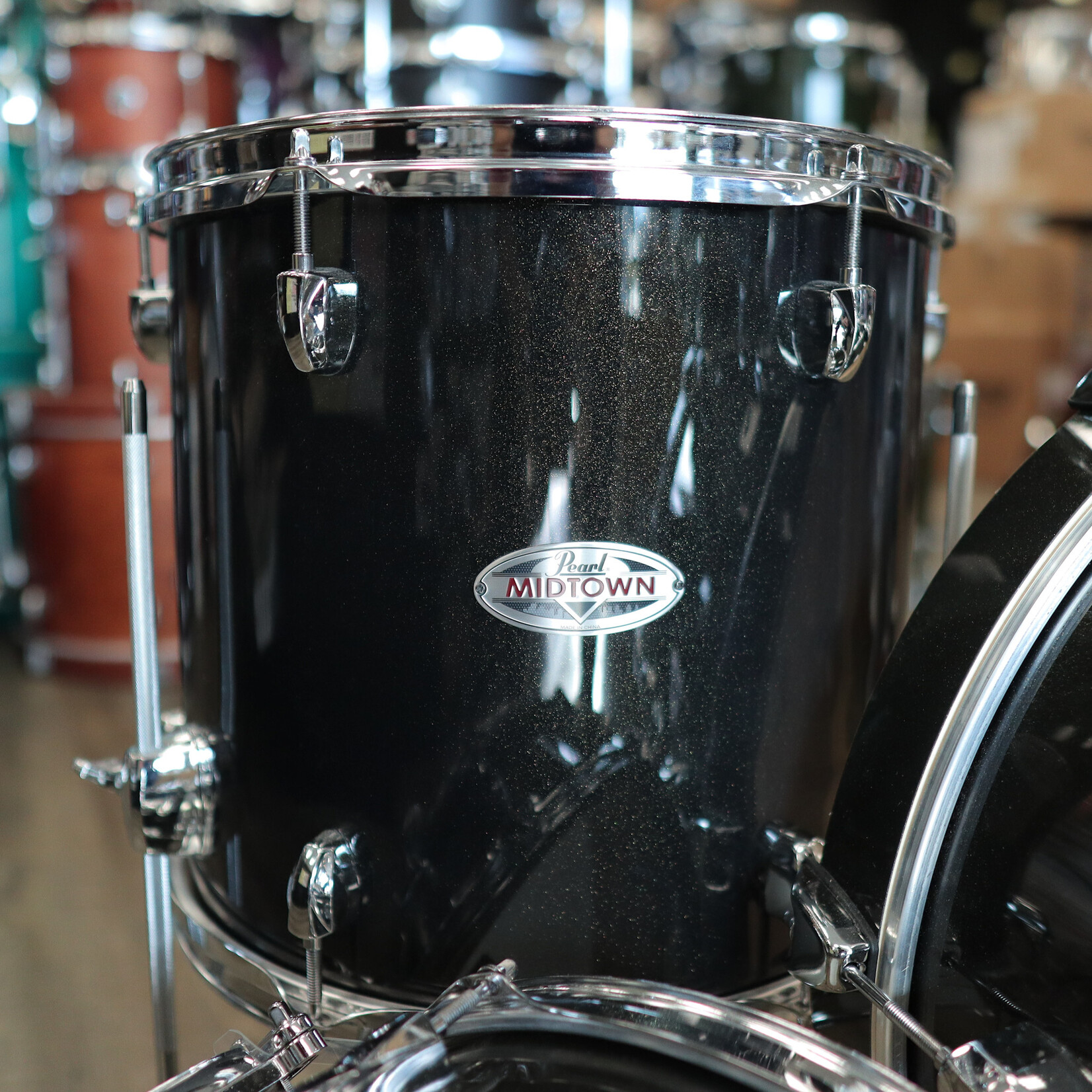 Pearl B-Stock Pearl Midtown Series 4-Piece Shell Pack 10/13/13/16 (Black Gold Sparkle)