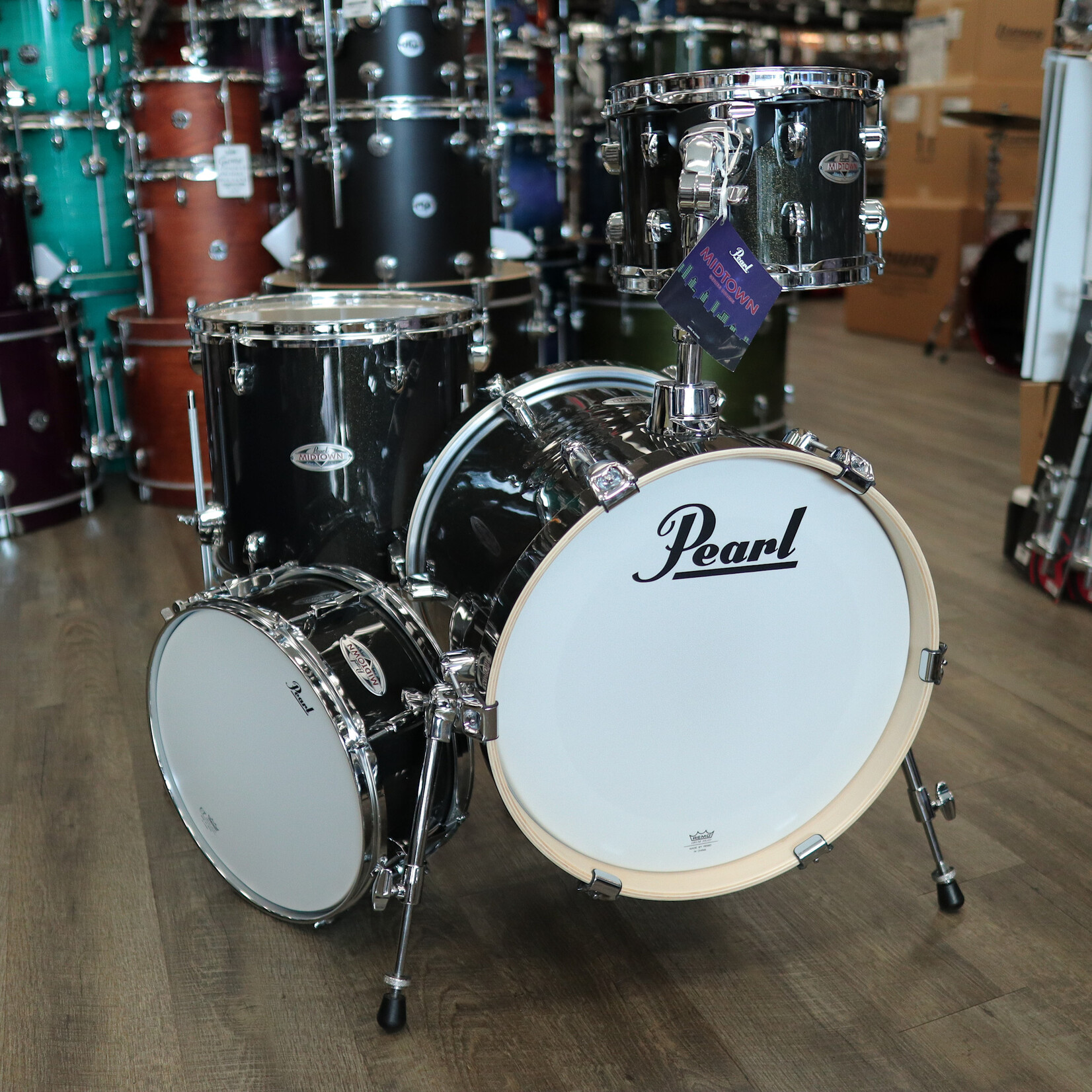 Pearl B-Stock Pearl Midtown Series 4-Piece Shell Pack 10/13/13/16 (Black Gold Sparkle)