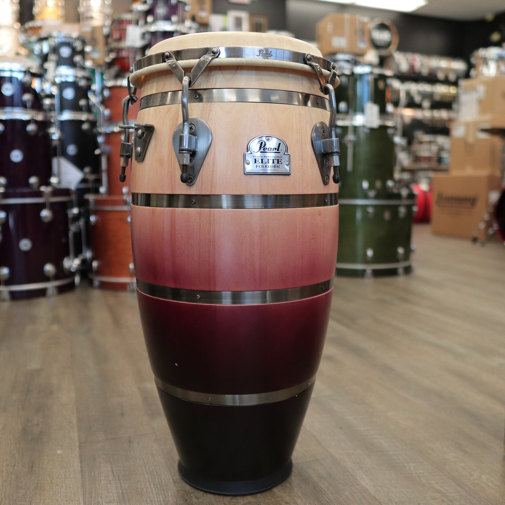 Pearl Pre-Owned Pearl Folkloric Series Elite 11" Quinto (Crimson Sunrise)
