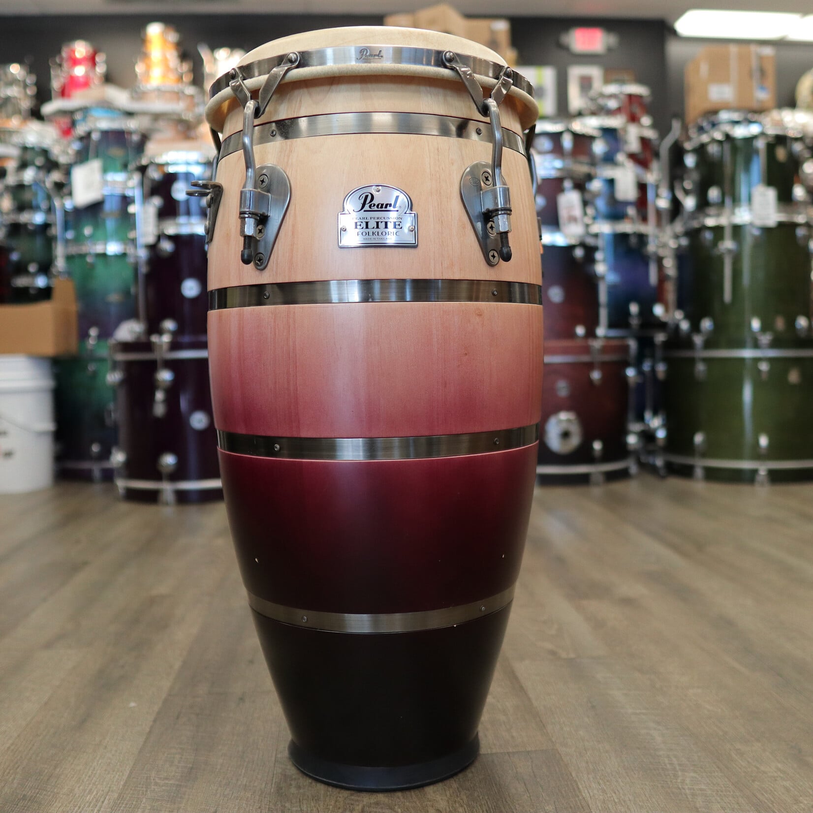 Pearl Pre-Owned Pearl Folkloric Series Elite 11" Quinto (Crimson Sunrise)