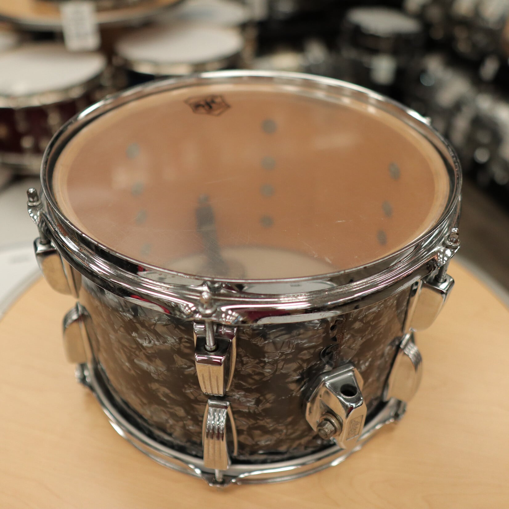 Ludwig Vintage Late 70s Ludwig 8x12" 6-Ply Maple/Poplar Tom (Black Diamond Pearl)