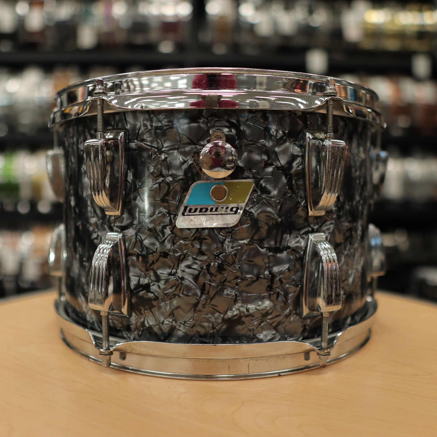 Ludwig Vintage Late 70s Ludwig 8x12" 6-Ply Maple/Poplar Tom (Black Diamond Pearl)