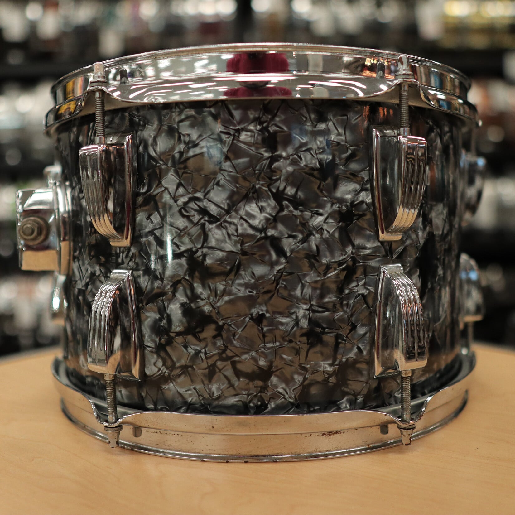 Ludwig Vintage Late 70s Ludwig 8x12" 6-Ply Maple/Poplar Tom (Black Diamond Pearl)