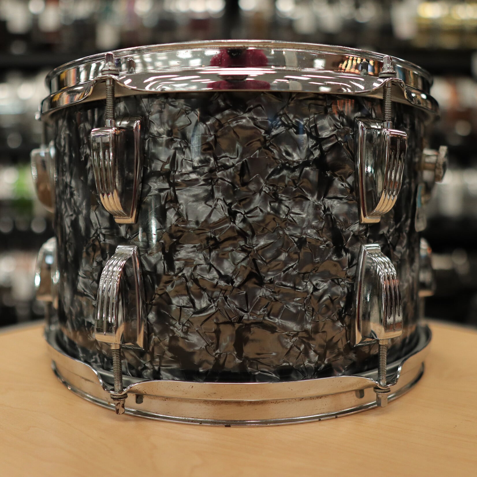 Ludwig Vintage Late 70s Ludwig 8x12" 6-Ply Maple/Poplar Tom (Black Diamond Pearl)