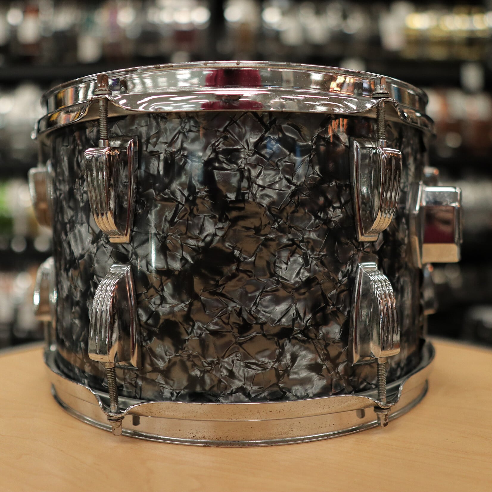 Ludwig Vintage Late 70s Ludwig 8x12" 6-Ply Maple/Poplar Tom (Black Diamond Pearl)