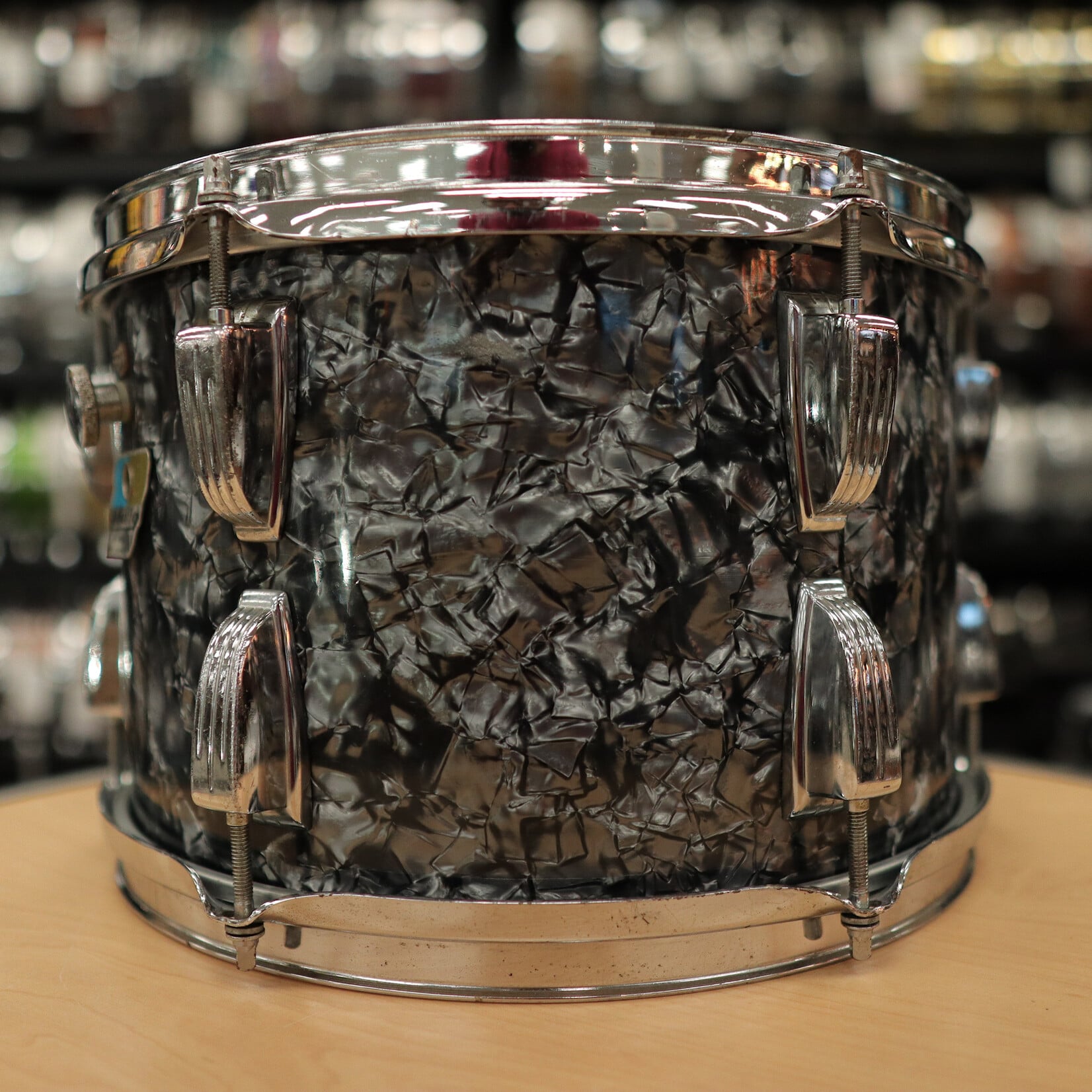 Ludwig Vintage Late 70s Ludwig 8x12" 6-Ply Maple/Poplar Tom (Black Diamond Pearl)