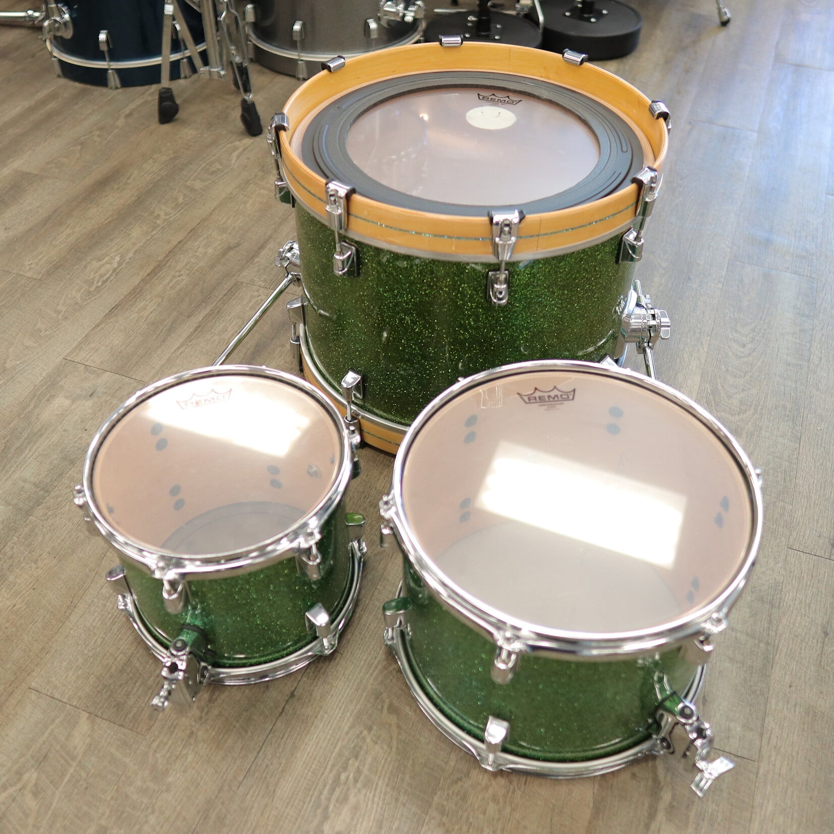 Taye Pre-Owned Modified Taye 3-PC Shell Pack 10/13/18 (Custom Green Sparkle Finish)