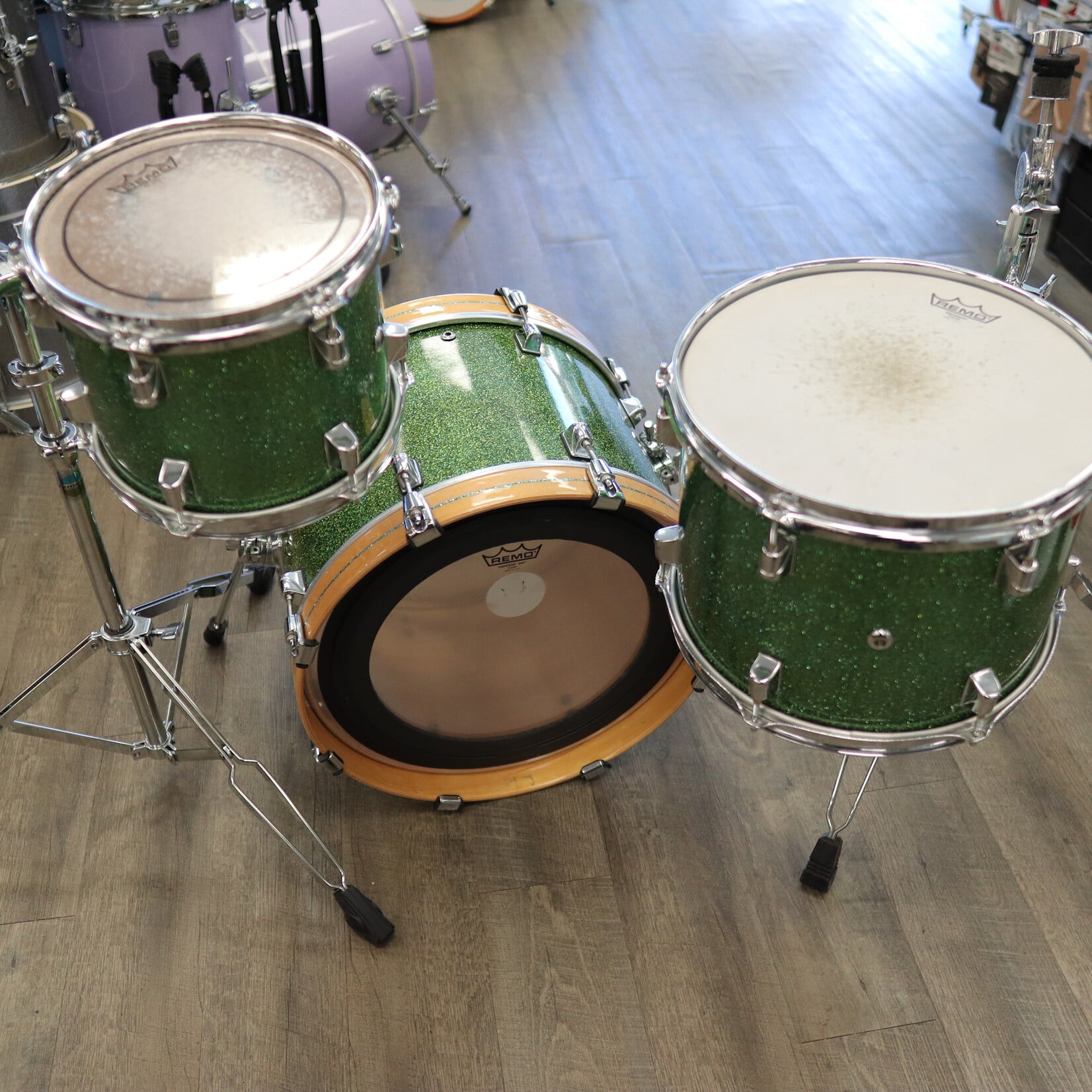 Taye Pre-Owned Modified Taye 3-PC Shell Pack 10/13/18 (Custom Green Sparkle Finish)