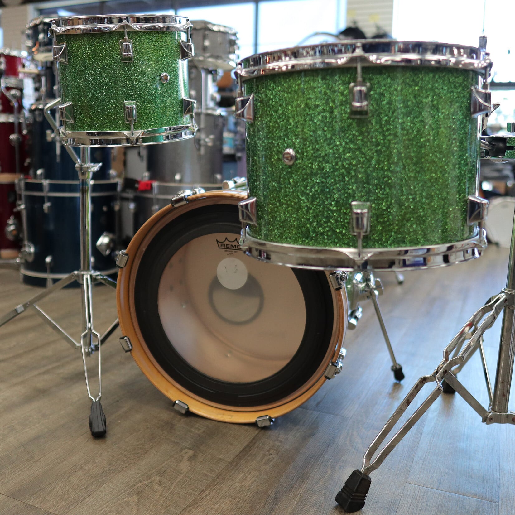 Taye Pre-Owned Modified Taye 3-PC Shell Pack 10/13/18 (Custom Green Sparkle Finish)