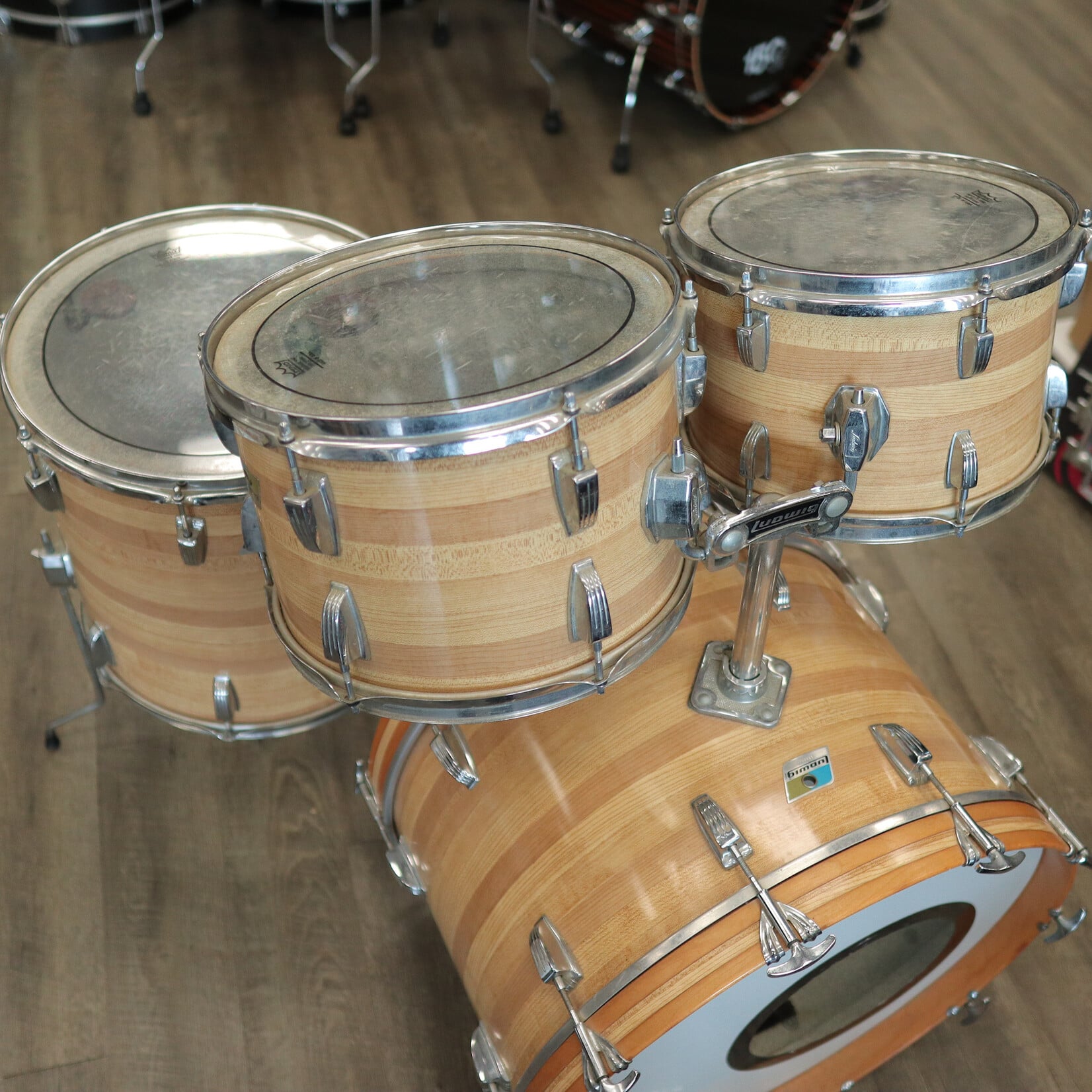 Ludwig Vintage Mid-70s Ludwig Butcher Block 4-Piece Shell Pack 12/13/16/22