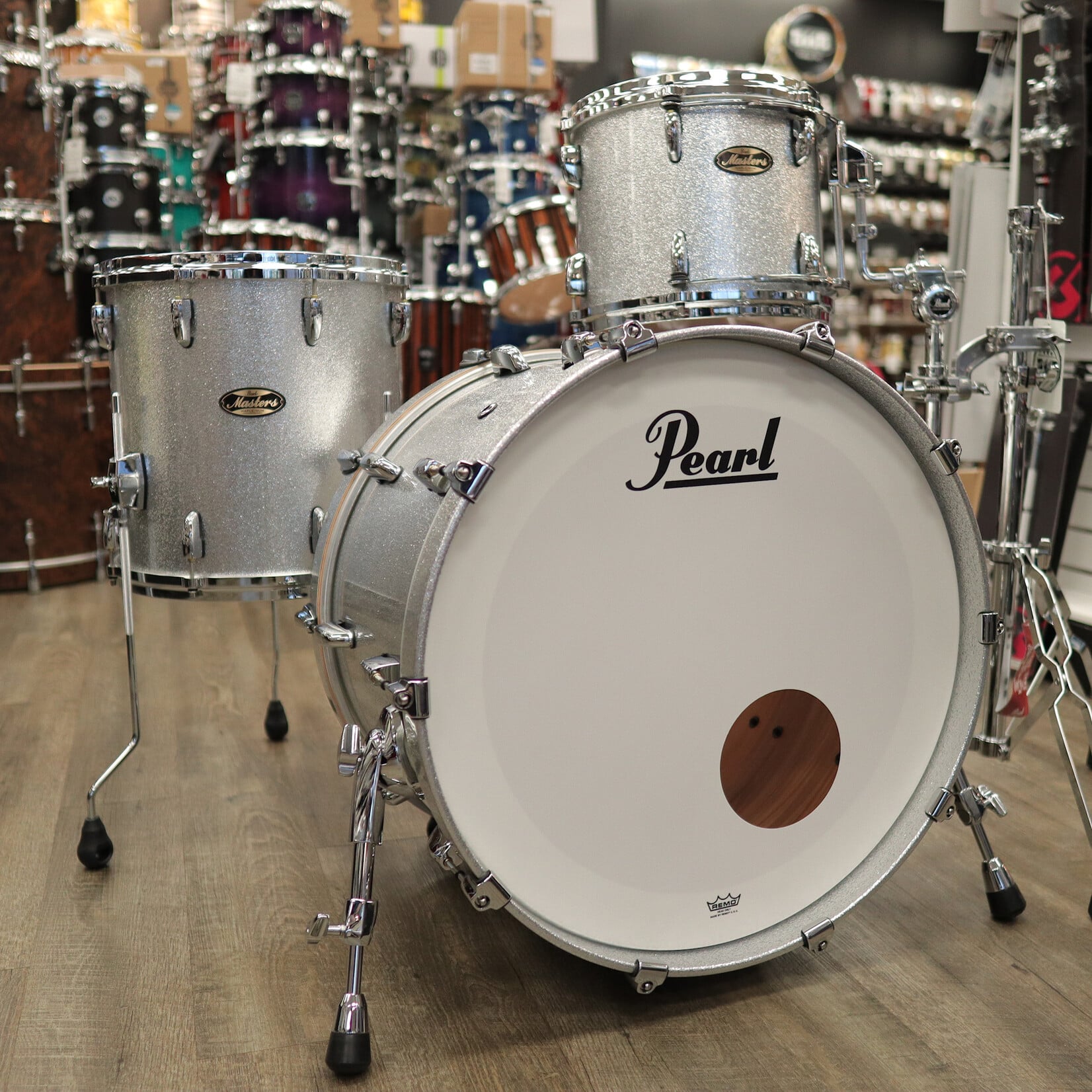 Pearl Pearl MMG Masters Maple/Gum 3-Piece Shell Pack 12/14/22 (#360 Silver Sparkle Lacquer)