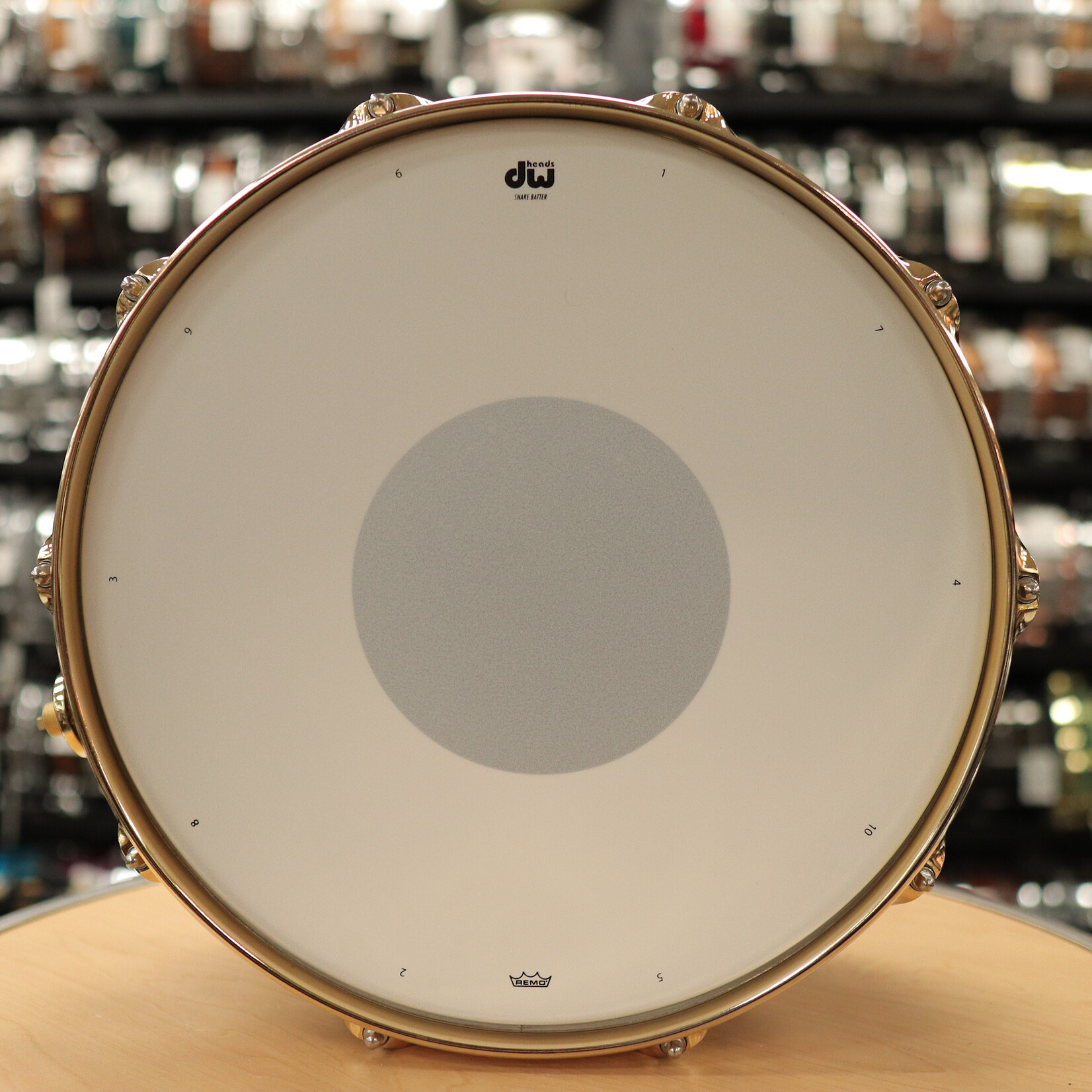 DW Pre-Owned DW Collector's Series Satin Black Nickel Over Brass 6.5x14 Snare Drum w/Gold Hardware