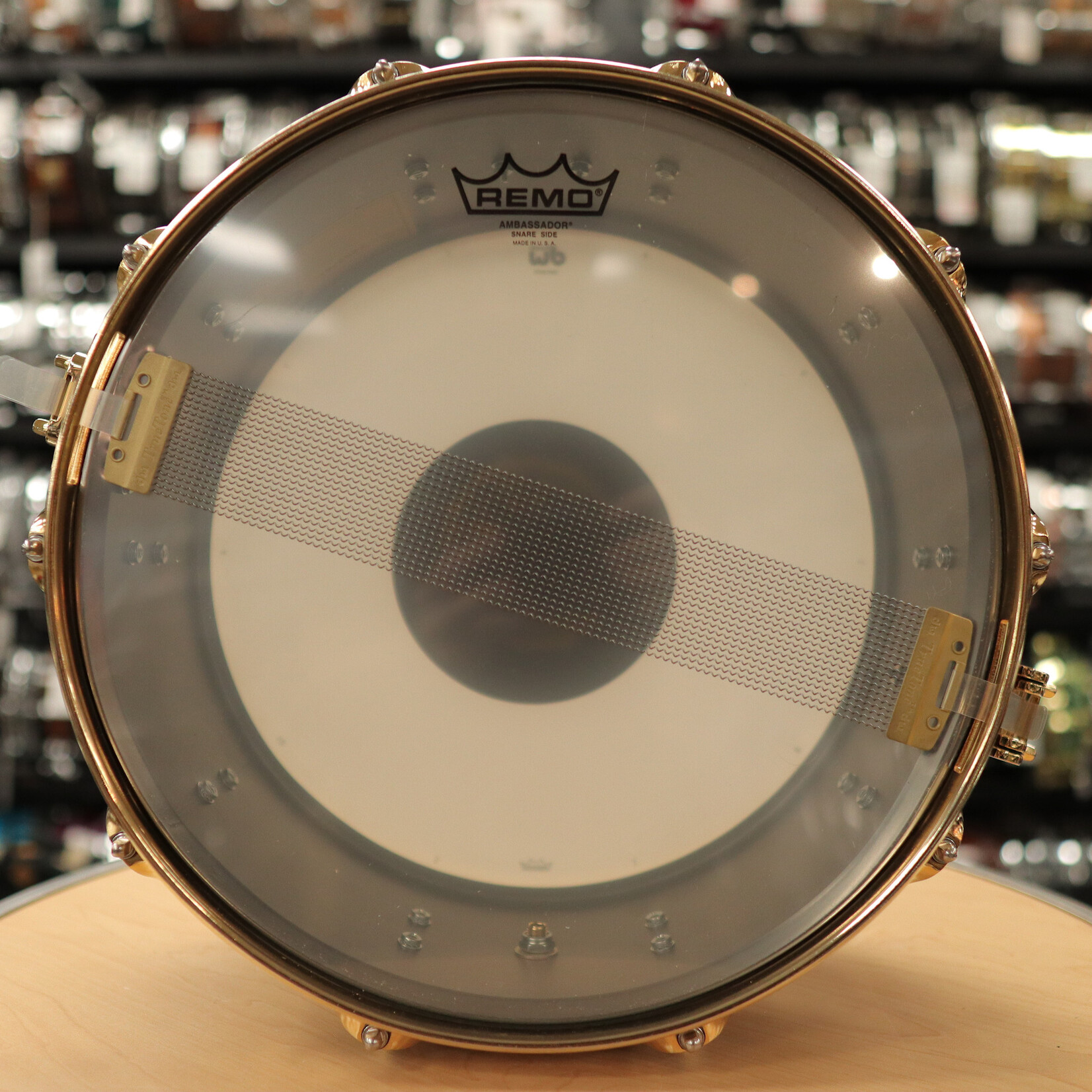 DW Pre-Owned DW Collector's Series Satin Black Nickel Over Brass 6.5x14 Snare Drum w/Gold Hardware