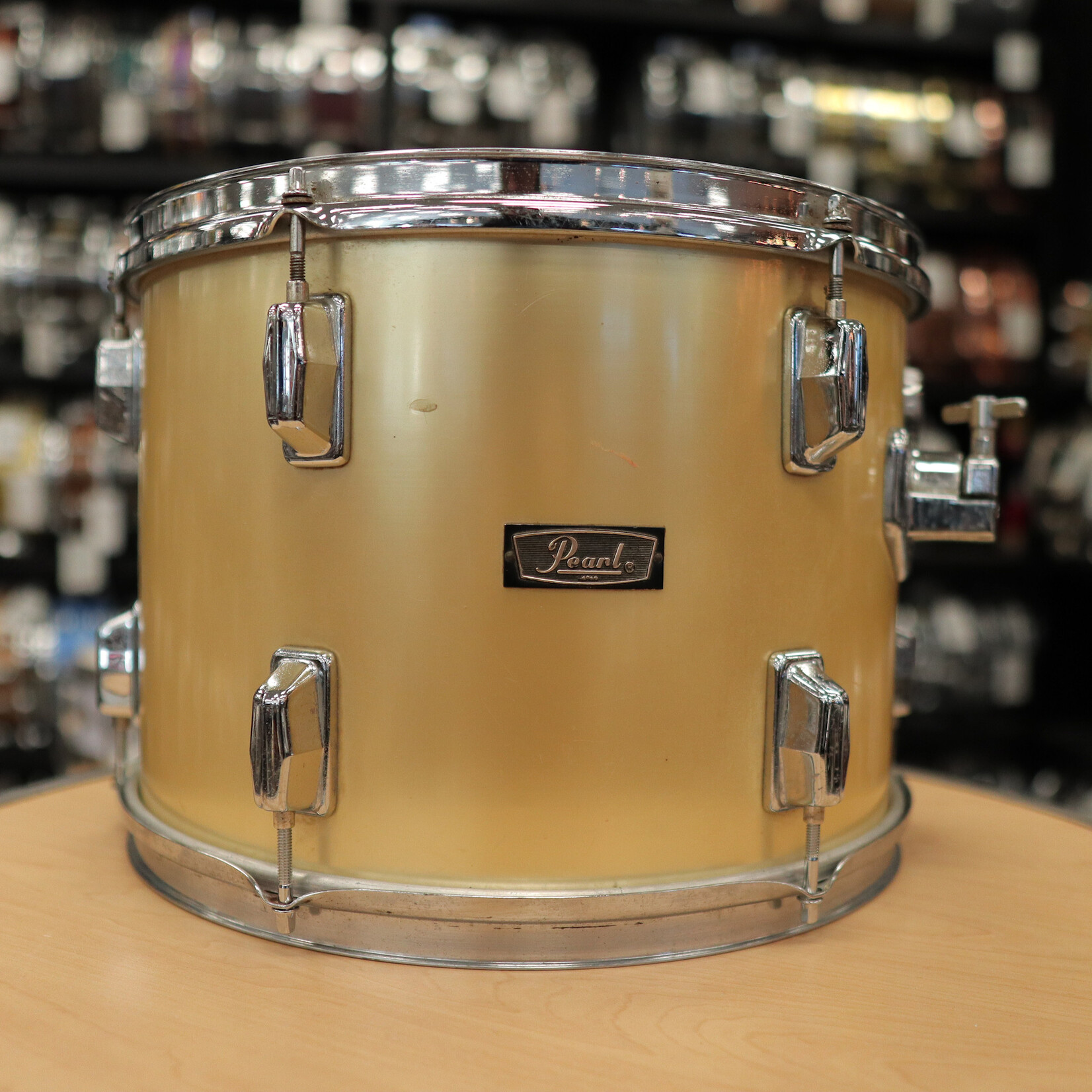 Pearl Pre-Owned Pearl 10x14" Wood-Fiberglass Tom (Gold Satin Wrap)