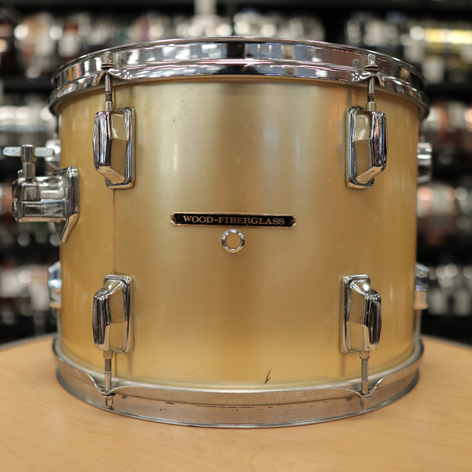 Pearl Pre-Owned Pearl 10x14" Wood-Fiberglass Tom (Gold Satin Wrap)
