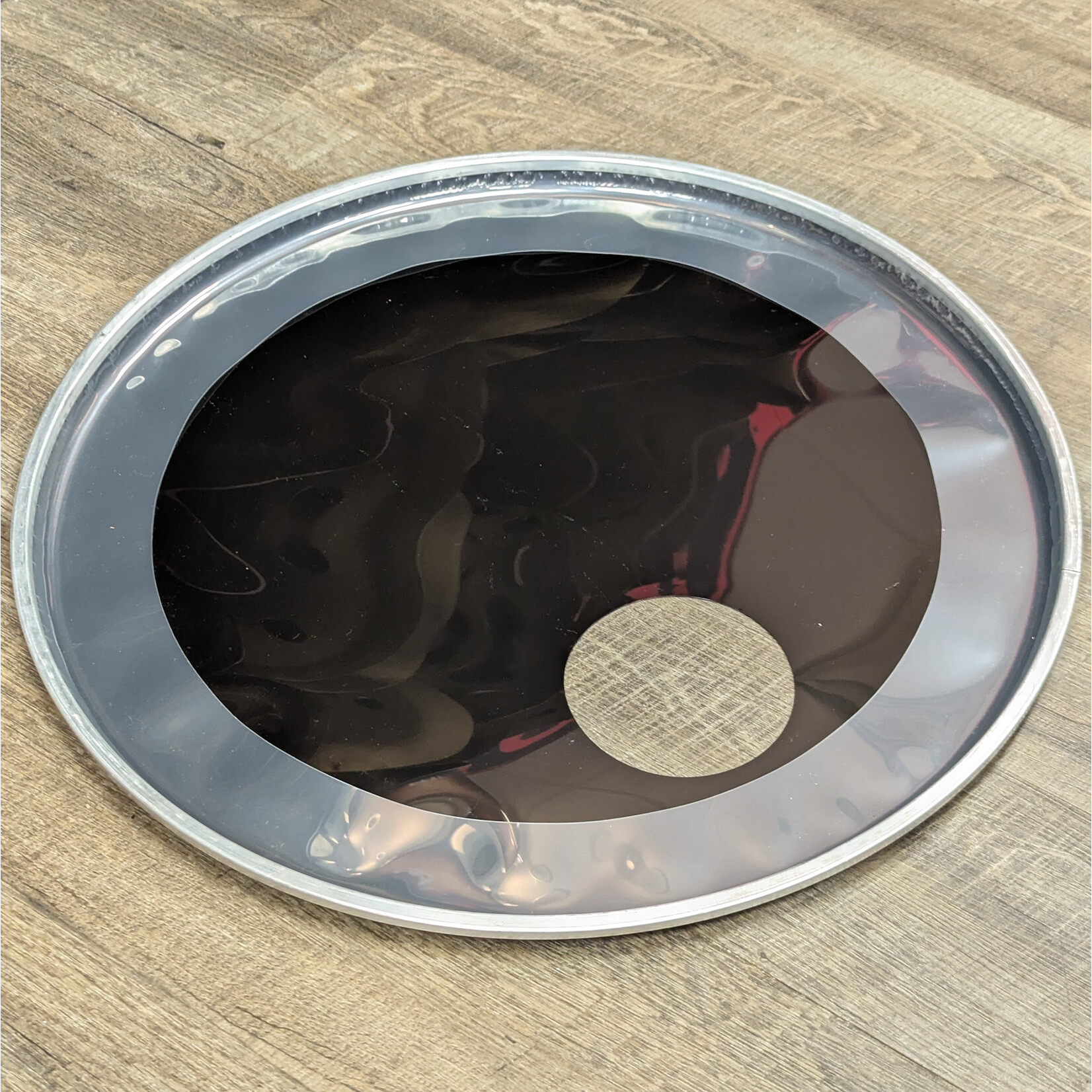 Attack Attack 20" Black Bass Drumhead with Ring & Port DHNO20P