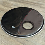Attack Attack 20" Black Bass Drumhead with Ring & Port DHNO20P